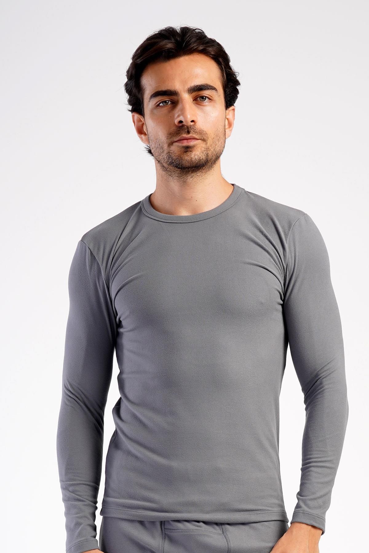 C&City-Men's Thermal T-Shirt - Long Sleeve, Crew Neck, Smoked 409006 1