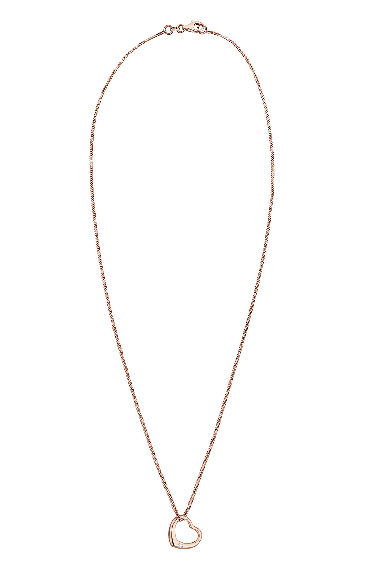 ELLI-Halskette Damen Herz-Anhänger mit Diamant (0,03 ct.) in 925 Sterling Silber 3