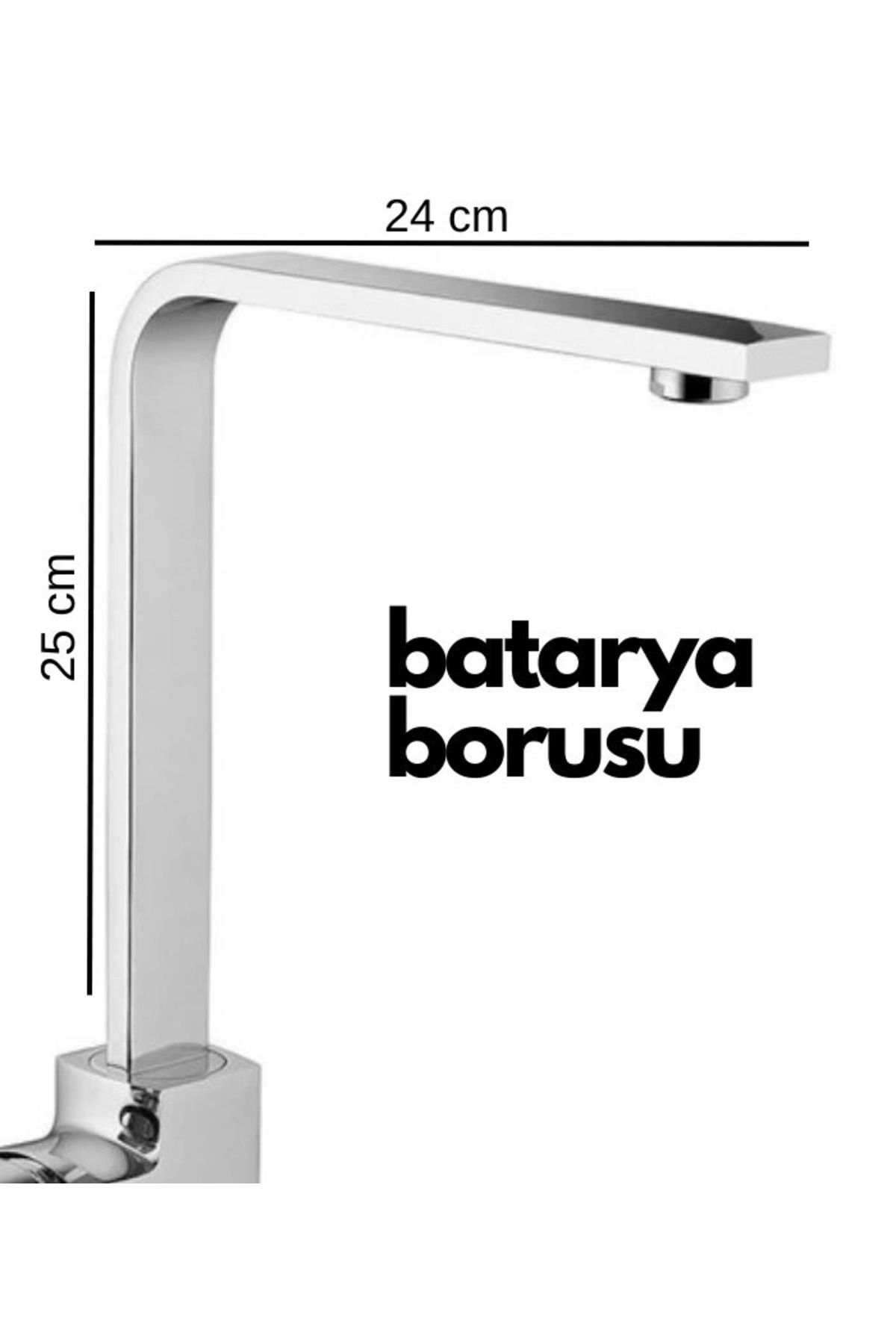 Epilons Krom Mutfak Evye Batarya İçin Köşeli Su Borusu Paslanmaz Ve Eca Uyumlu 25x25