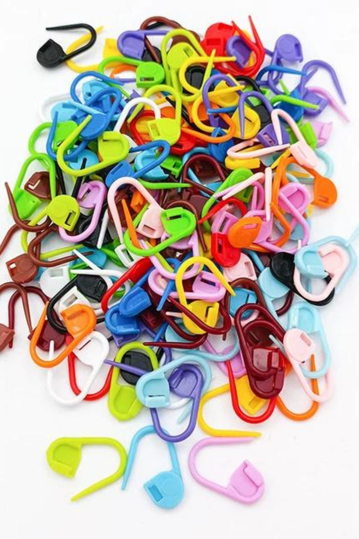 TıkTık AL Ilmek Işaretleyici Renkli Plastik 100 Adet Ayraç Ilmek Ayraç Ilmek Sabitleyici Yer Tutucu