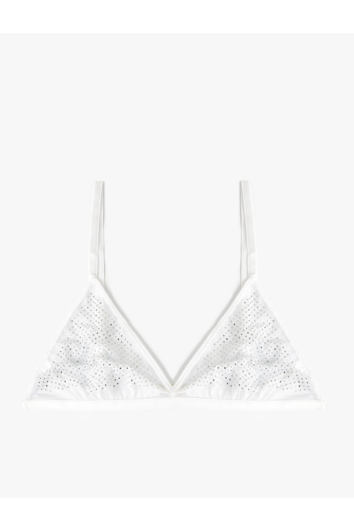 Koton-Bridal Bra with Shiny Rhinestones without Padding and Underwire 1