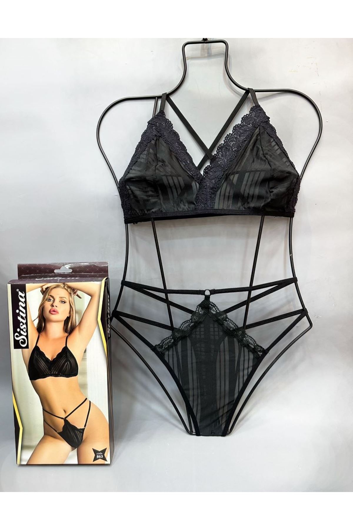 Sistina Siyah Bralet Sütyen Takım - B863 - Beden S/M NRMSA