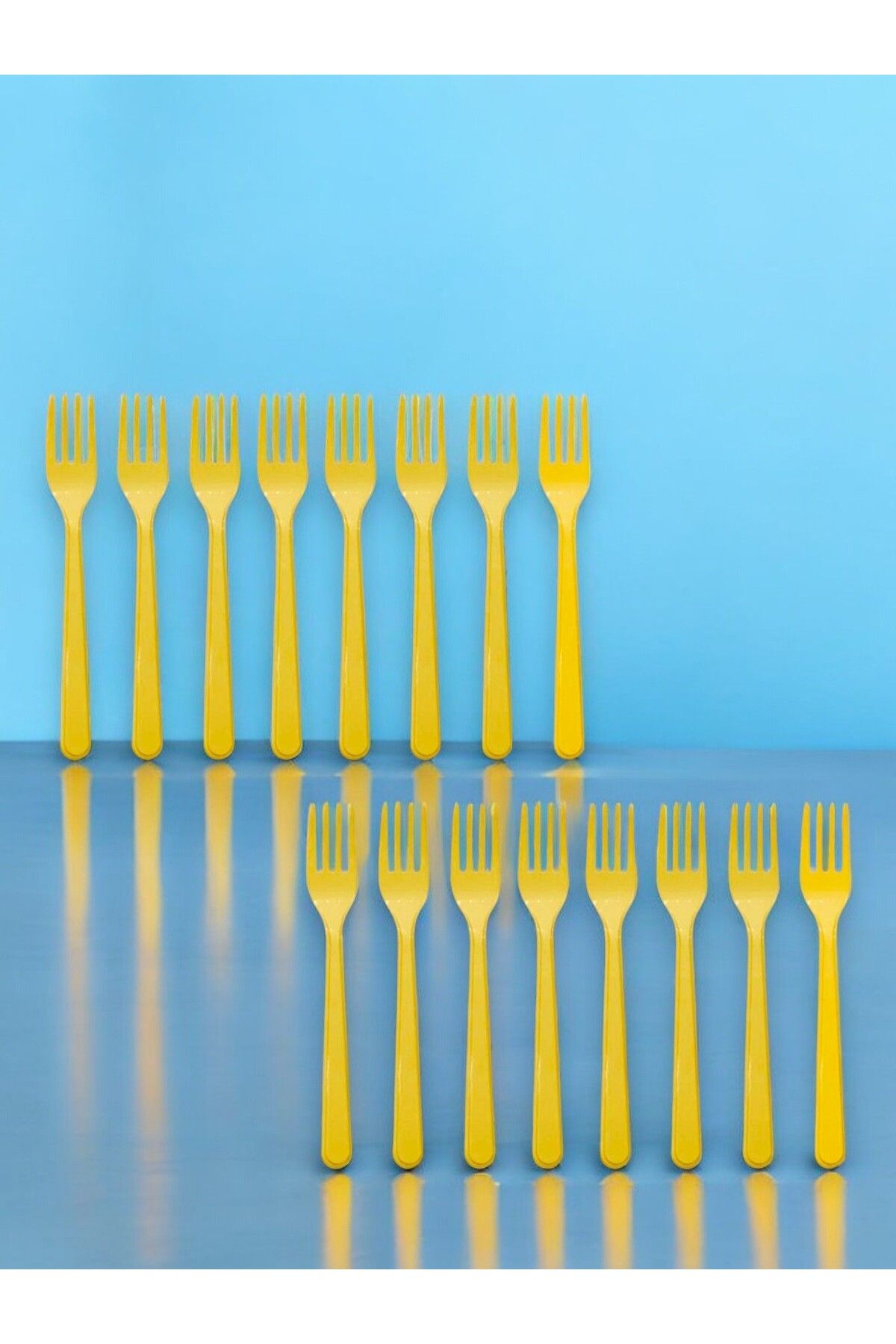 VibeHome-100Pcs Yellow Forks - for Birthday Party and Fun Events 2