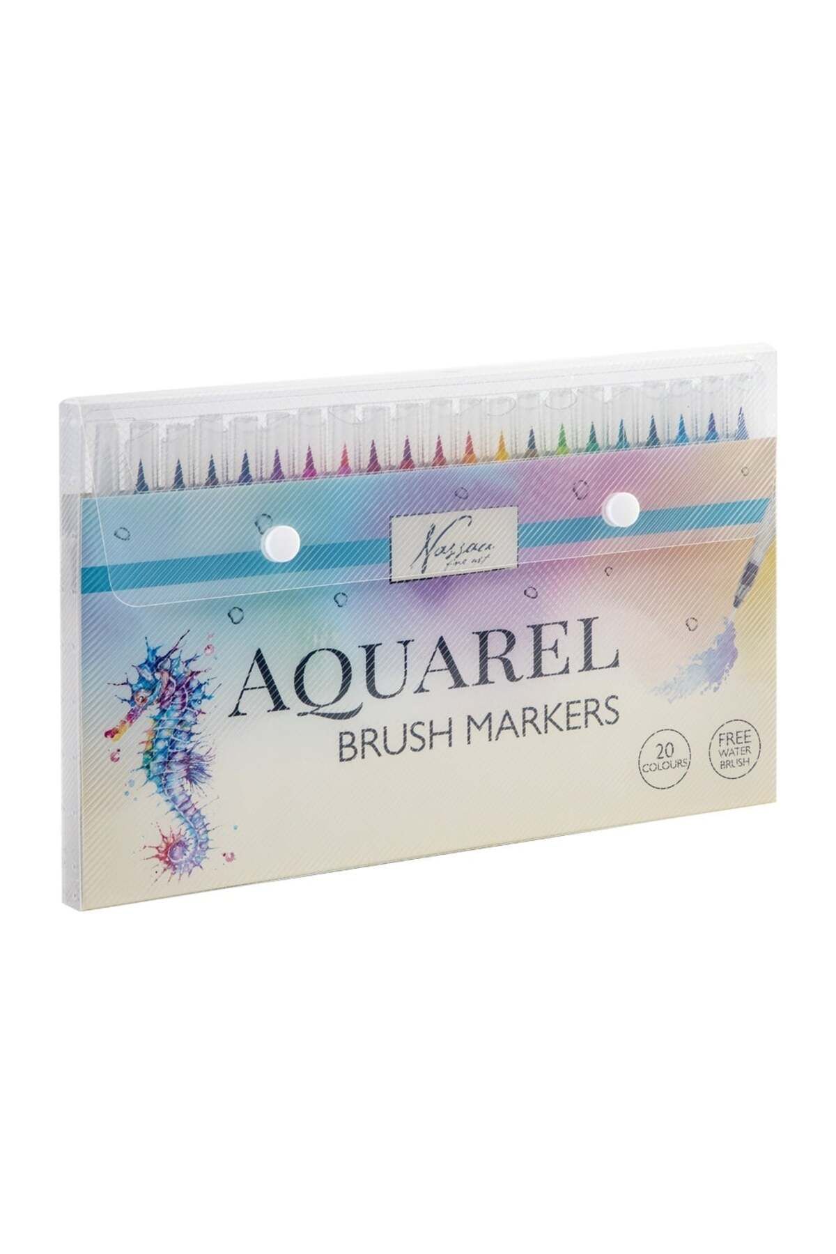 Bebeluc Set 20 Carioci Acuarela, Cu Varf Tip Pensula, Nassau - One Size