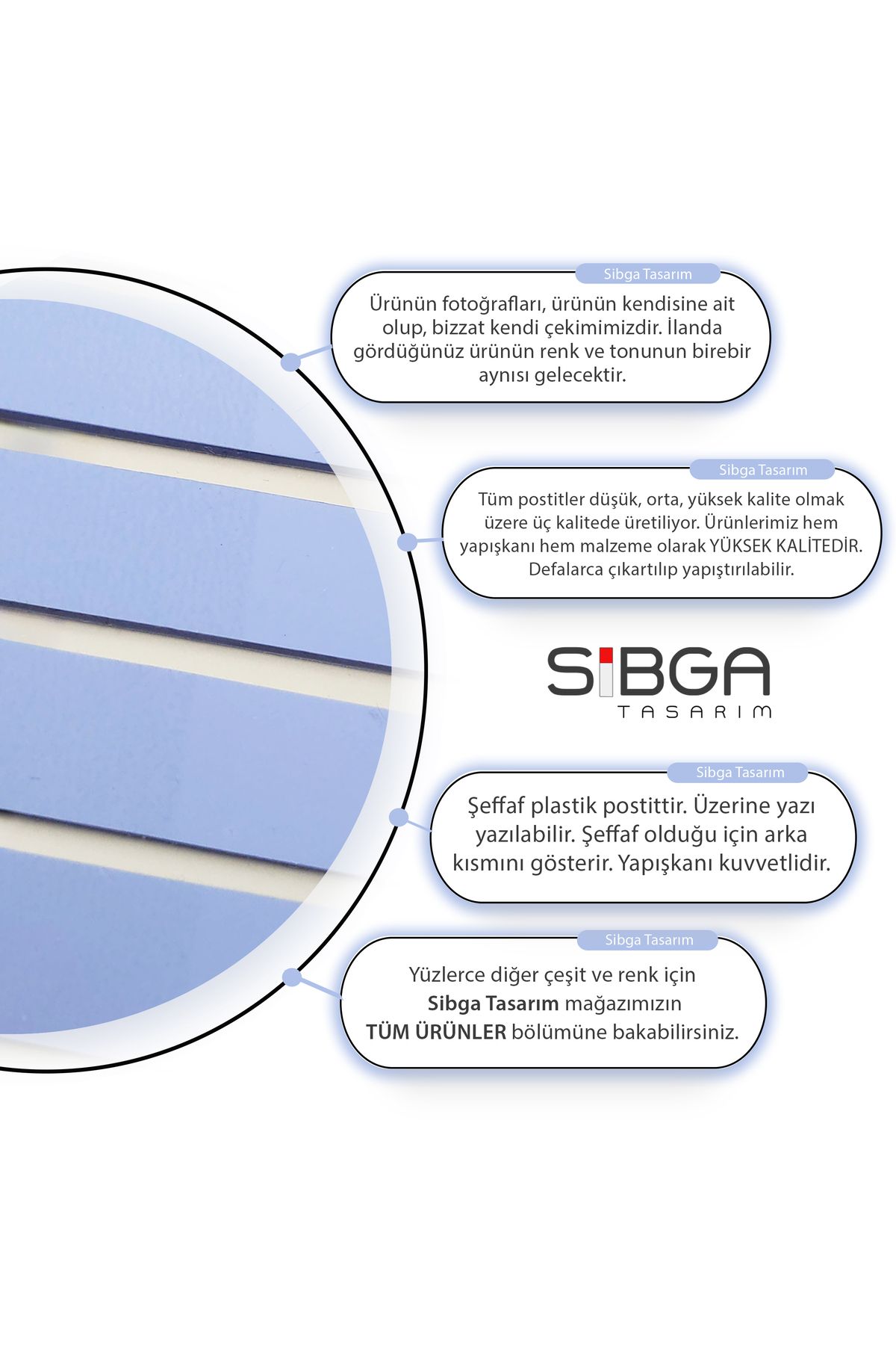 sibga tasarım-Hârtie de notițe post-it de culoare transparentă violet - autocolant cu semne de carte 2