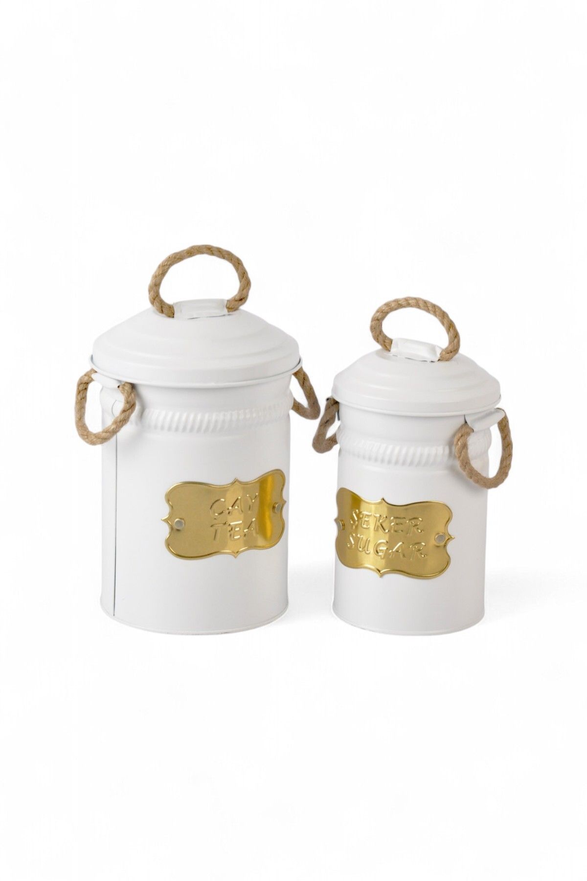 Milenay-💗   Gold Detailed Metal Tea and Candy Storage Container Set – Elegant Layout in the Kitchen 2