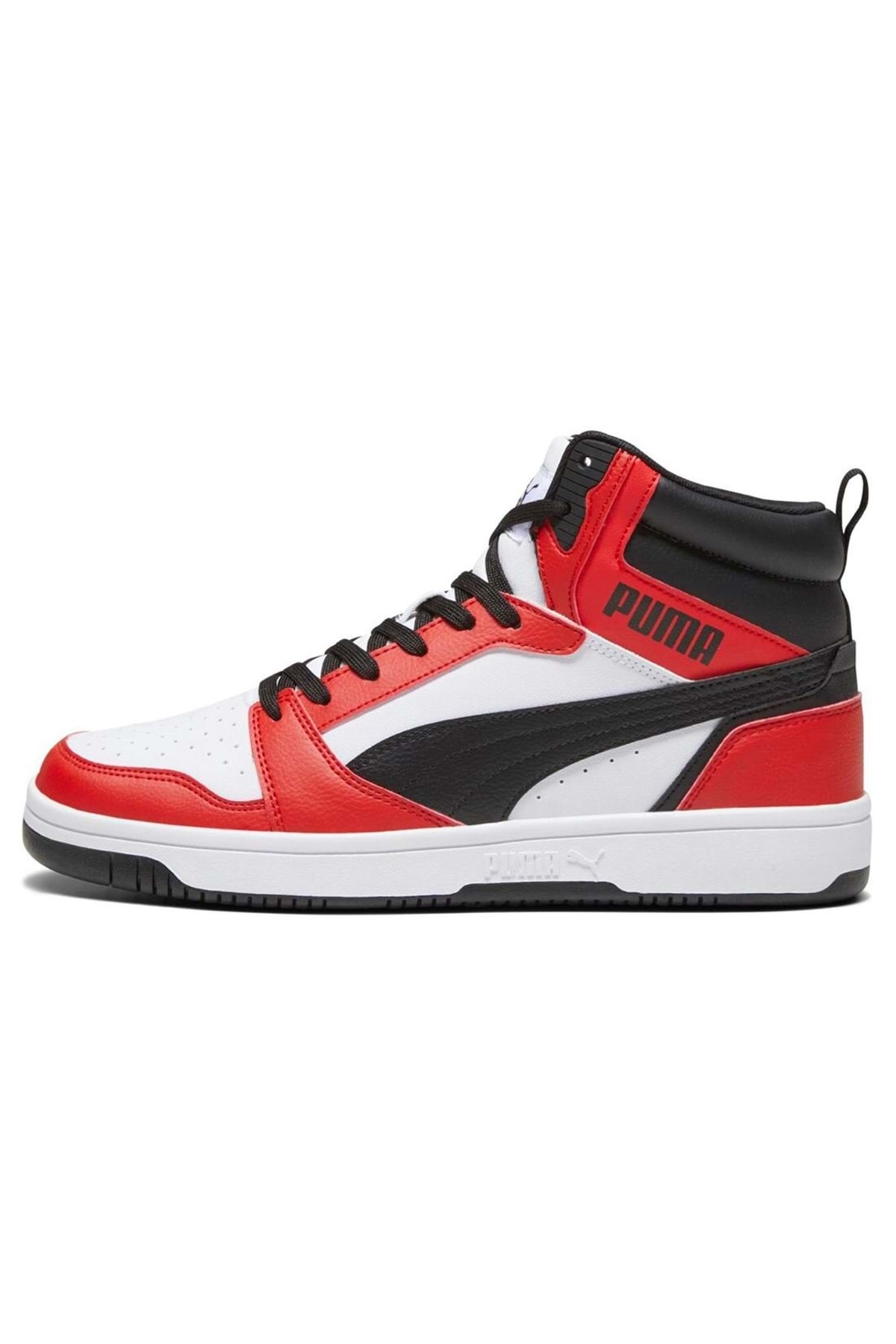 Puma Rebound V6 392326-04 Boğazlı Unisex Spor Ayakkabı BEYAZ-KIRMIZI görsel 4