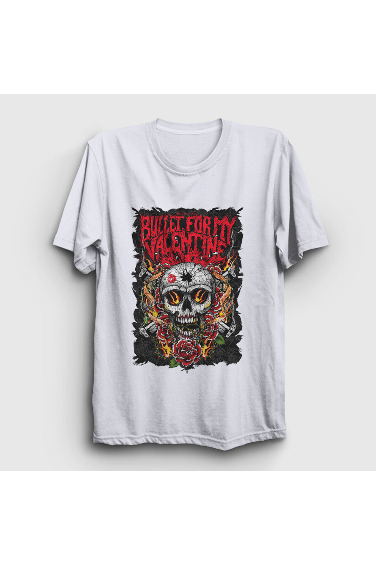 Presmono-Tricou unisex White Guns Bullet For My Valentine 23185tt 1