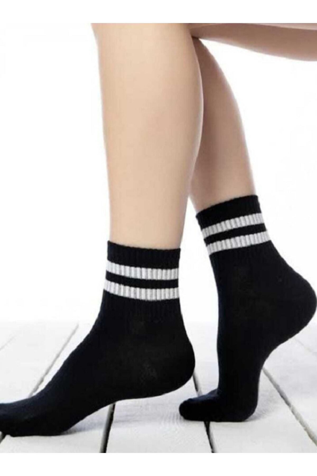 SİERNA 3'lü Pamuklu Unisex Tenis Spor Kolej Çorap srn-004318