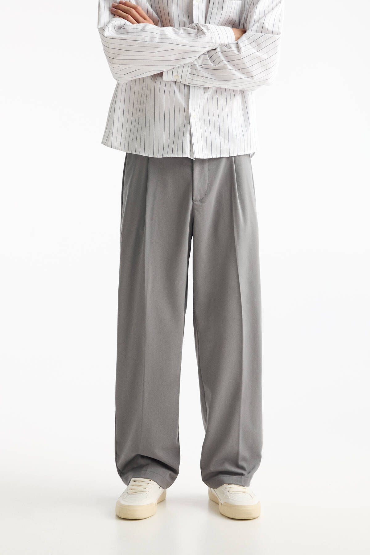 Pull & Bear-Tailored fit wide-leg trousers 3
