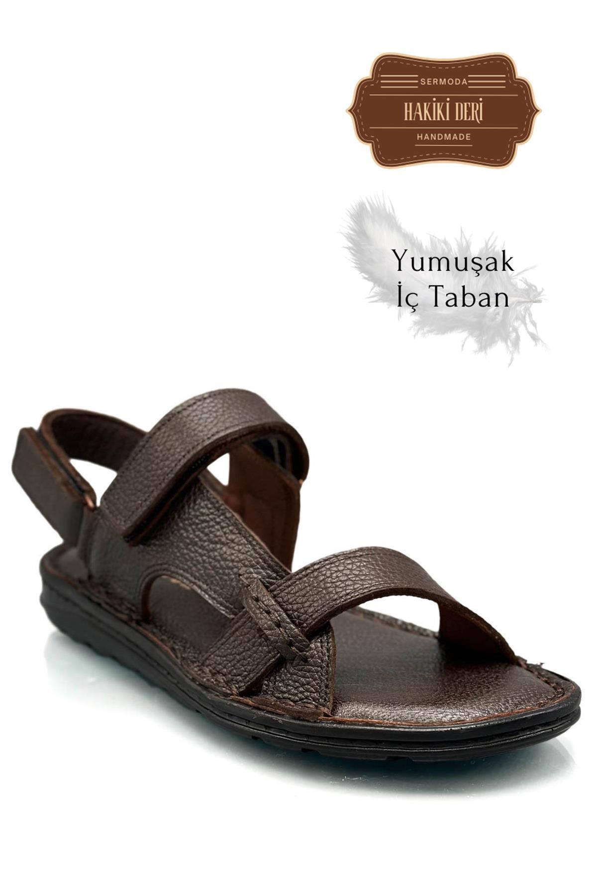 sermoda-Ανδρικά Σανδάλια - Γνήσιο Δέρμα, Velcro, K Shire Brown 5