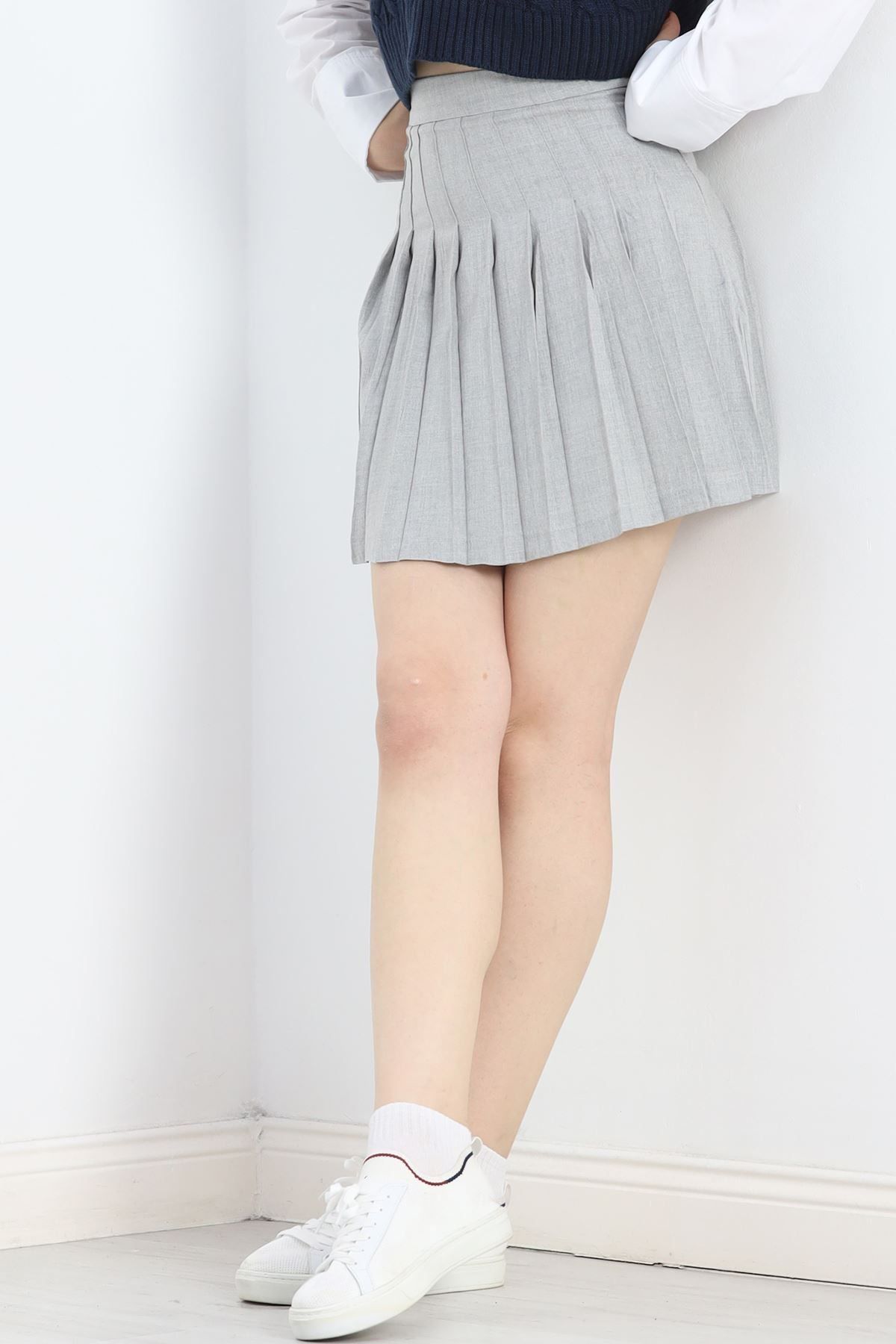 Moka Shopin-Gray Pleated Mokashopin Skirt - 5028.148 1