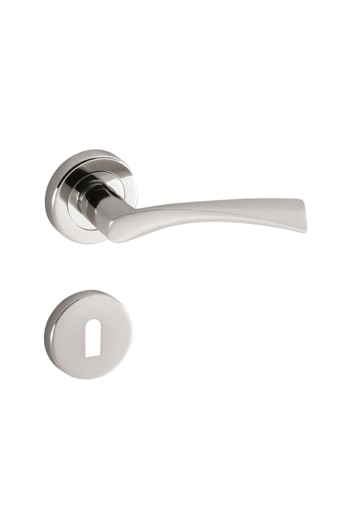 ARON-Sofuoglu Lerzan Nickel Satin Room - Stainless Aluminum and Steel Badge Door Handle 1