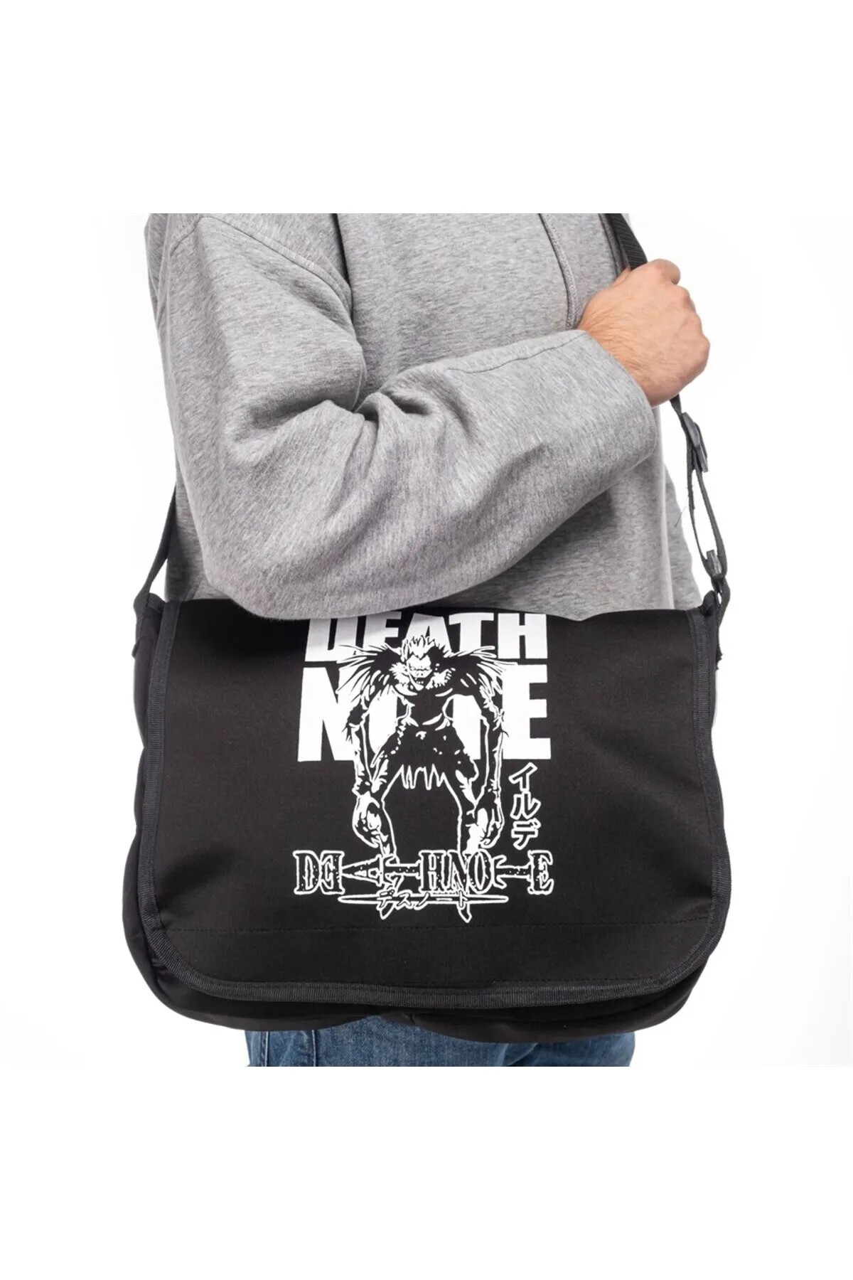 Genel Markalar Death Note Baskılı Unisex Postacı Çantası
