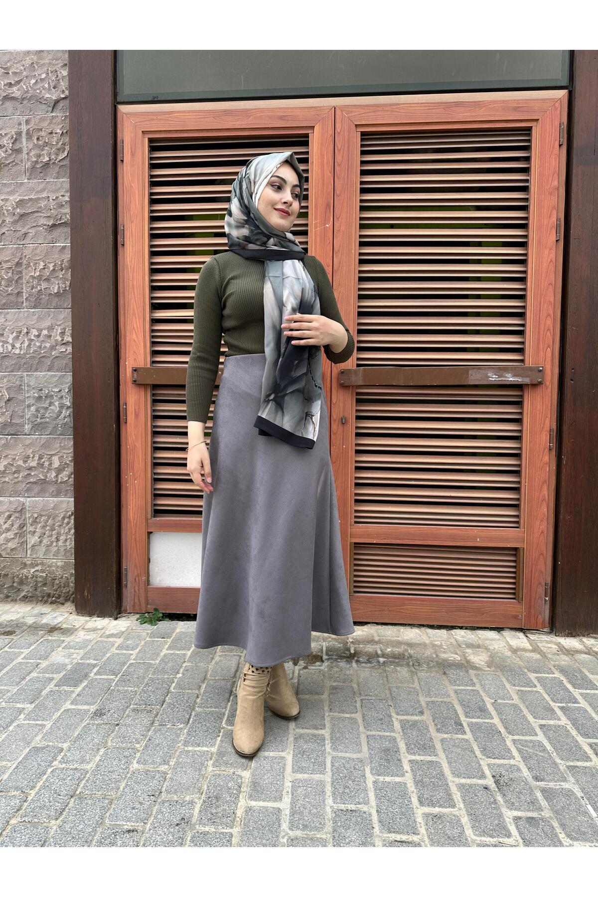 sümeyra-Suede Skirt Knitwear Double Team 4