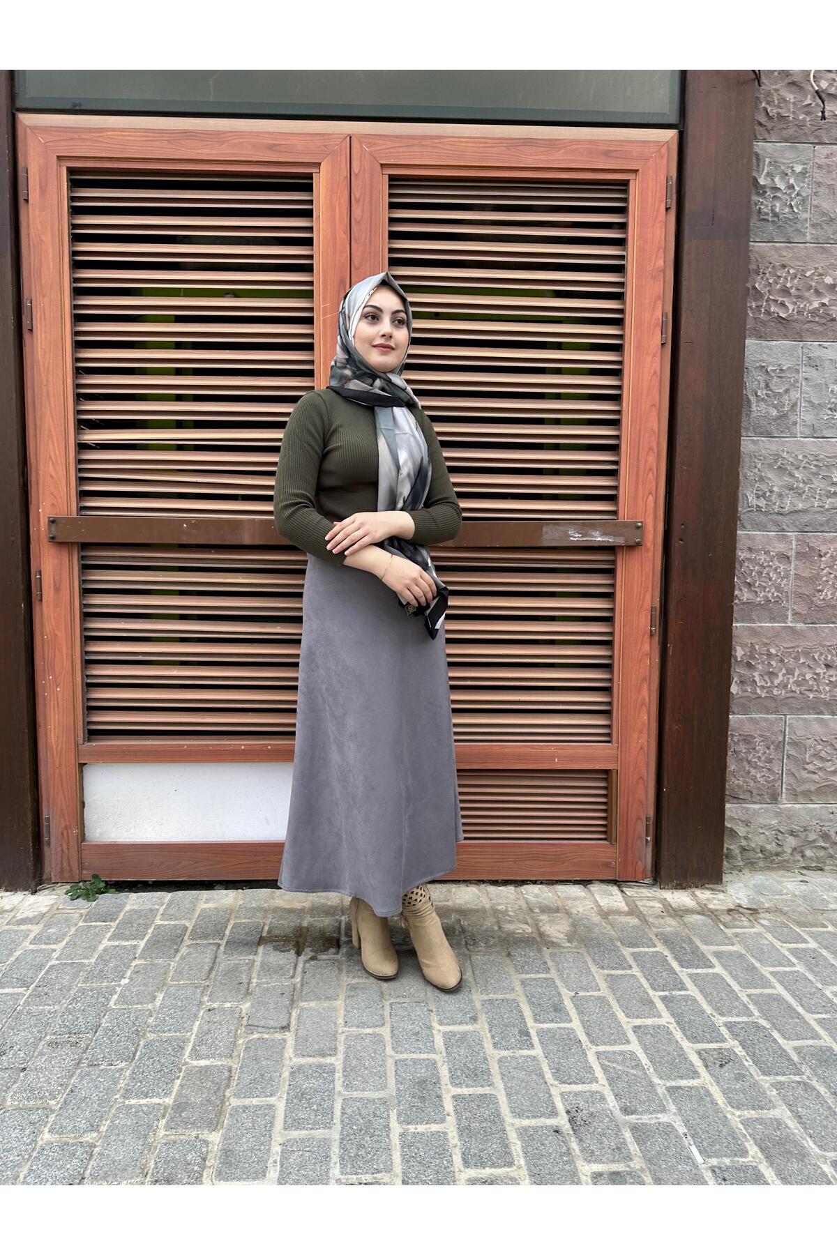 sümeyra-Suede Skirt Knitwear Double Team 6