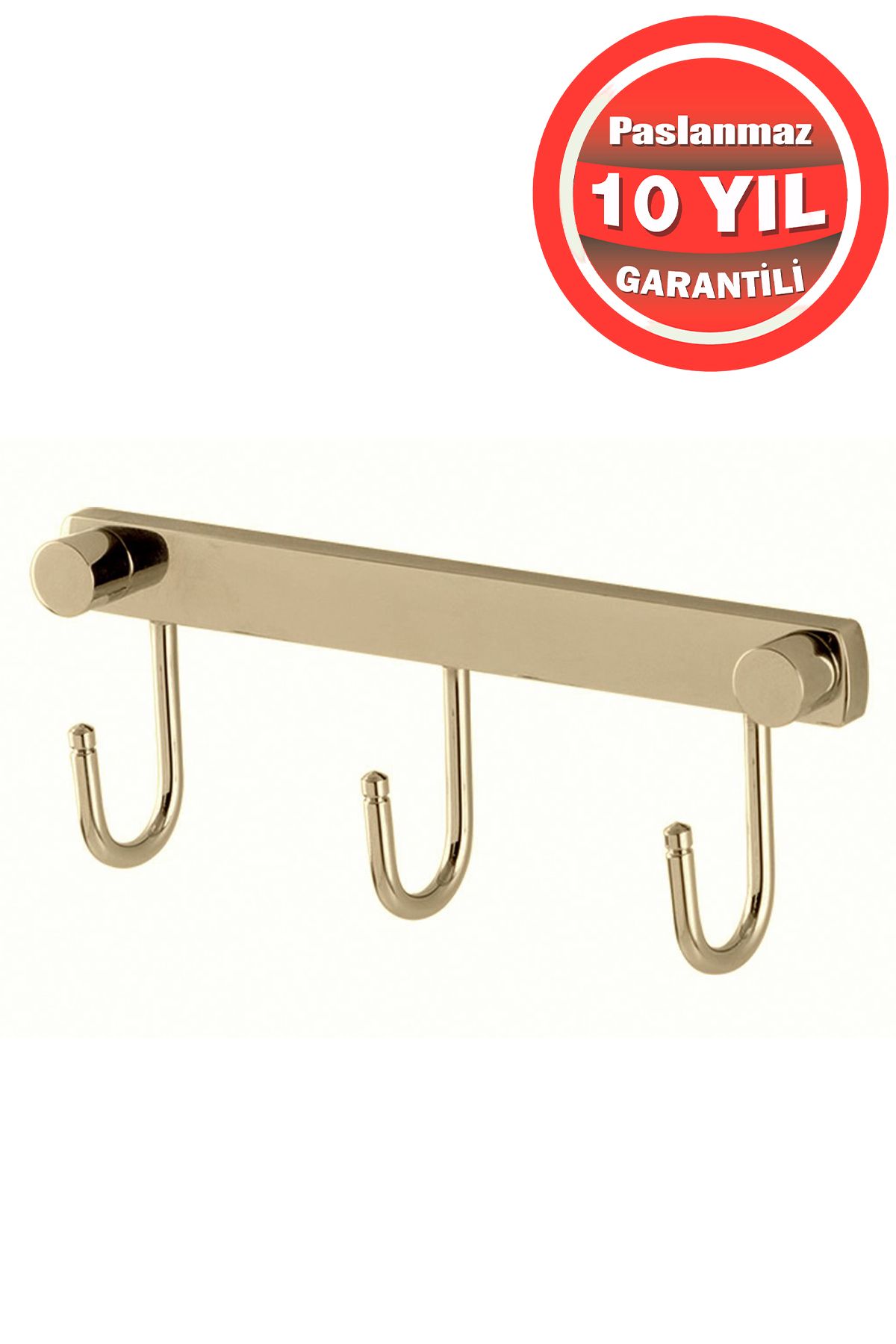 ÇELİK BANYO Paslanmaz Pirinç Milas 3'lü Askılık Havluluk Banyo Askısı Altın Gold