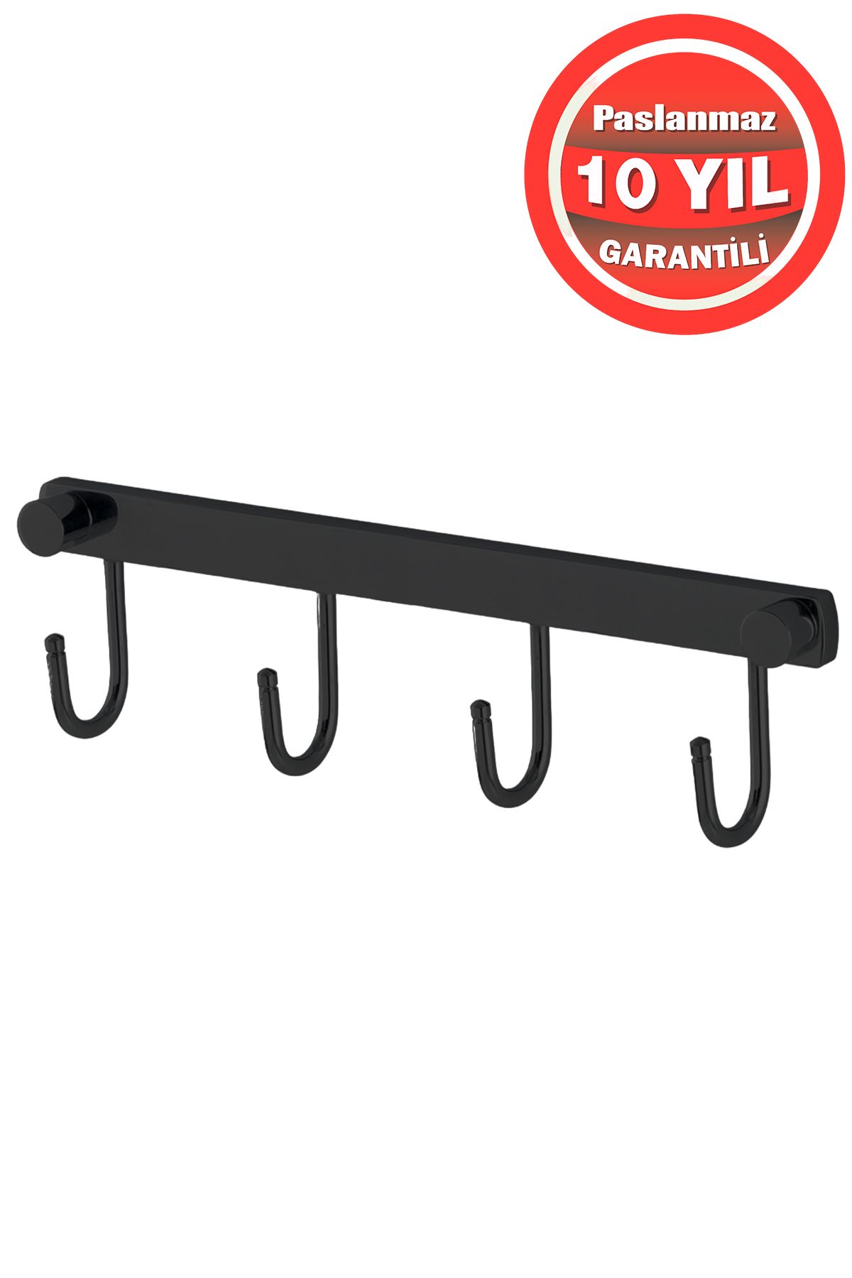 ÇELİK BANYO Paslanmaz Pirinç Mat Siyah Milas Milas 4'lü Askılık Havluluk Banyo Askısı