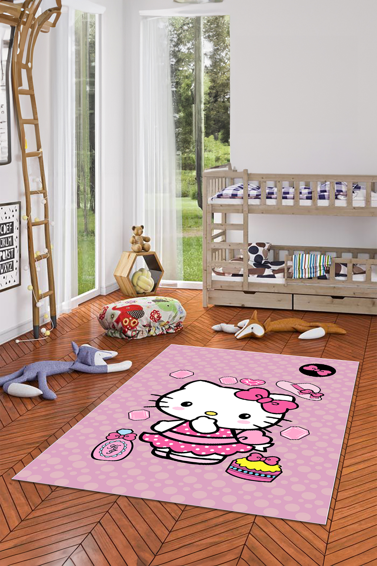 Viyana Home Dijital Kaymaz Taban Bebek Figürlü Eğlenceli Yıkanabilir Oyun Odası Çocuk Halısı fotoğrafı 2 (önizleme)