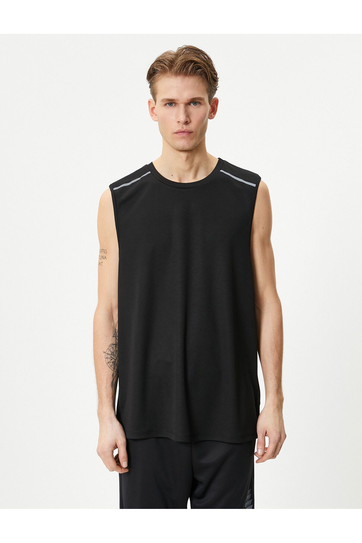 Koton-Sports Tank Sleeveless Stripe Printed Crew Neck 3