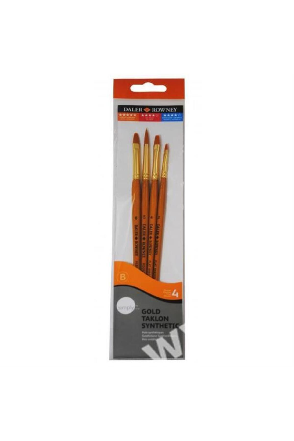 Daler Rowney-Gold Taklon Synthetic Brush Set - 4 Pieces 1