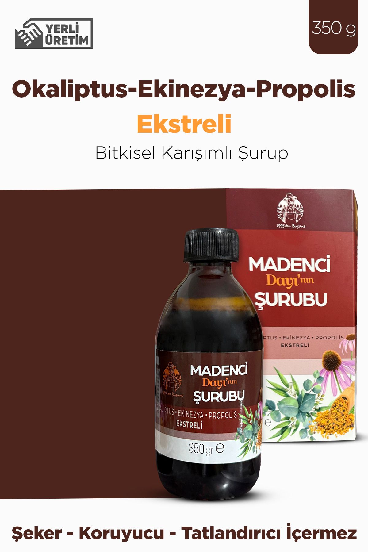 Mesirişifa Propolis Şurubu Okaliptus Ekinezya Propolis Ekstreli Bitkisel Karışımlı Şurup 350g