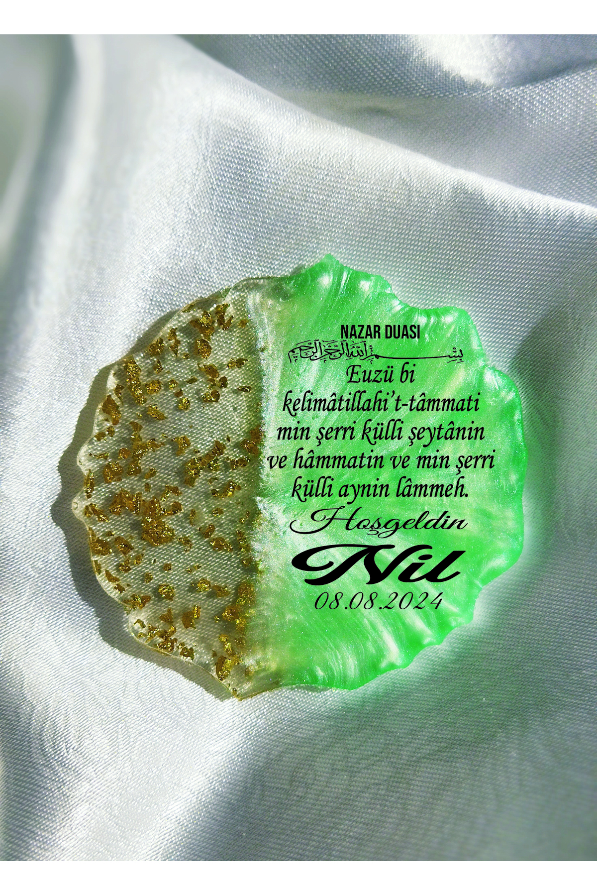 ErenAksesuar Yeşil Epoksi Magnet 10 Adet Sünnet Doğum Günü Mevlüt Söz Nişan Nikah Kına Düğün Kuran Hediyelik fotoğrafı 2 (önizleme)