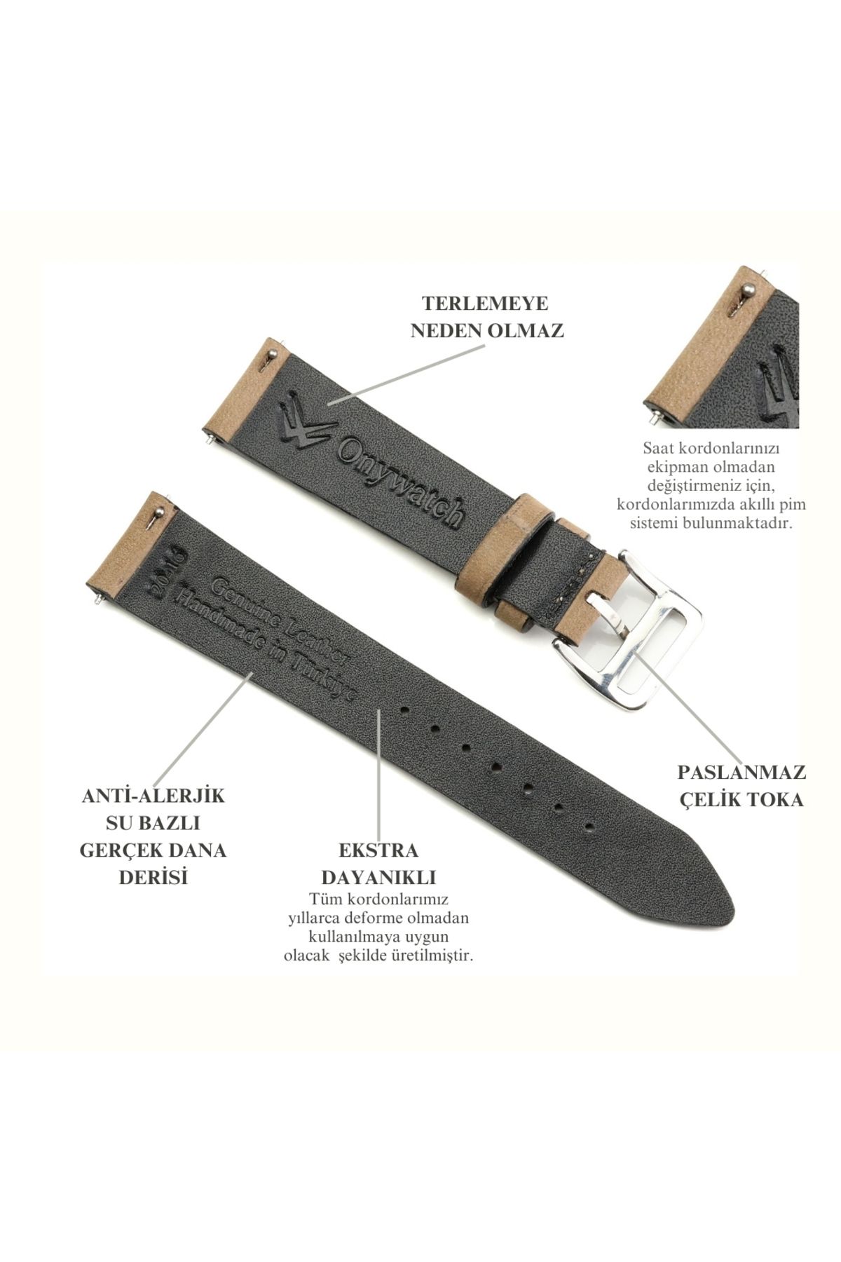 Onywatch-21 mm Saffiano Printed Leather Band - Strap & Watch Band 7