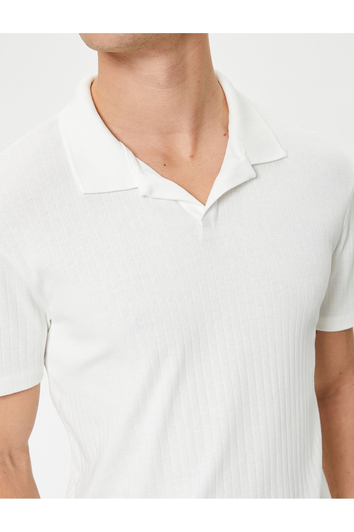 تی شرت یقه پولو مردانه پنبه آستین کوتاه SLIM T POLO YAKA Koton