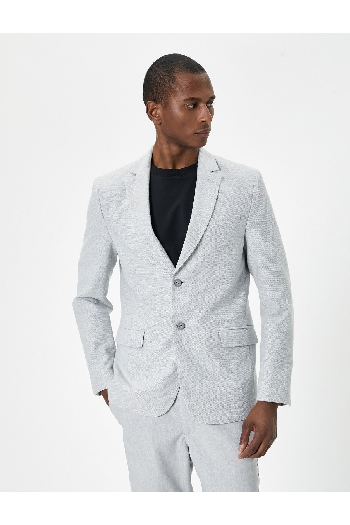 Koton-Blazerjacke mit schmaler Passform, geknöpft und Taschendetail 3