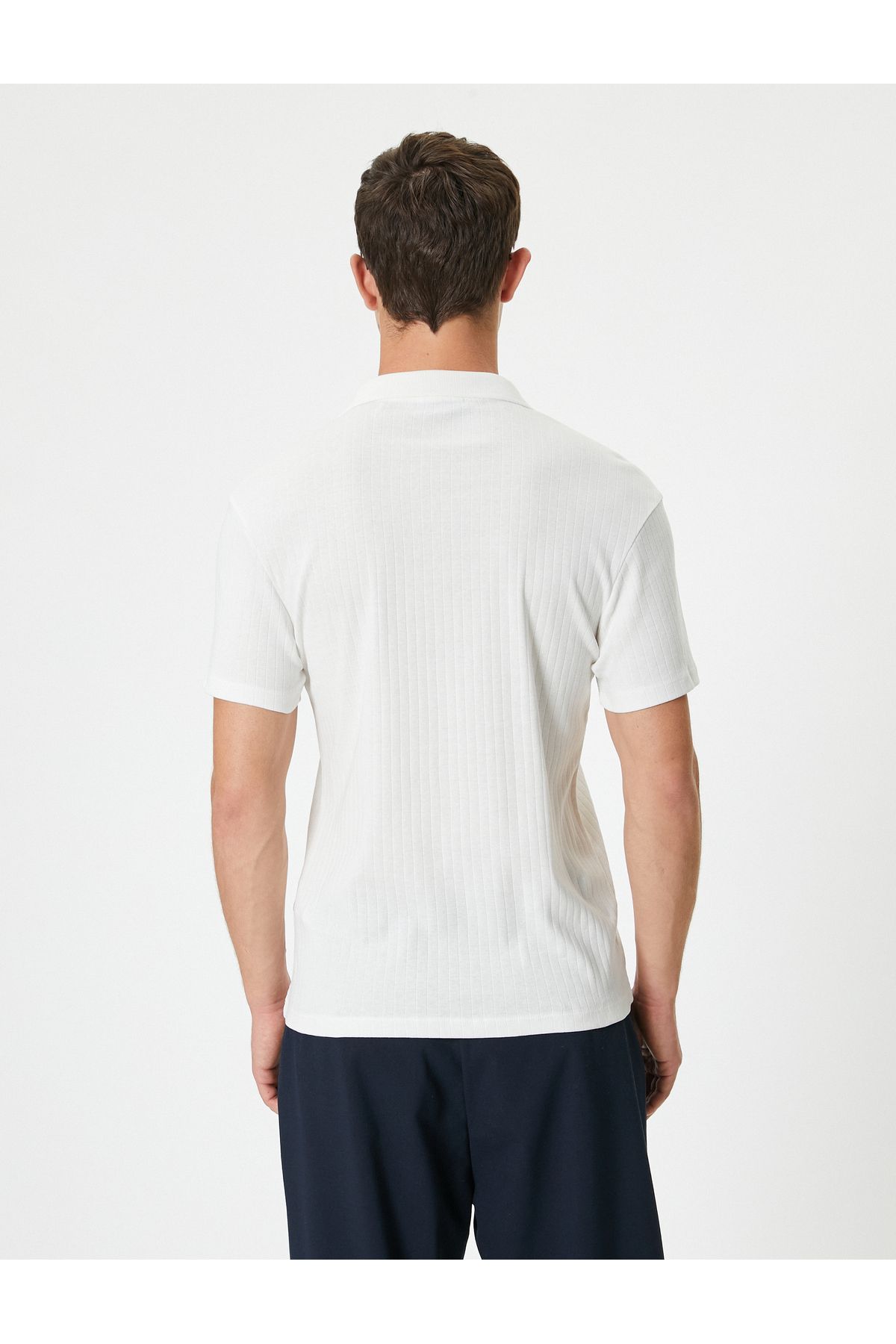 تی شرت یقه پولو مردانه پنبه آستین کوتاه SLIM T POLO YAKA Koton