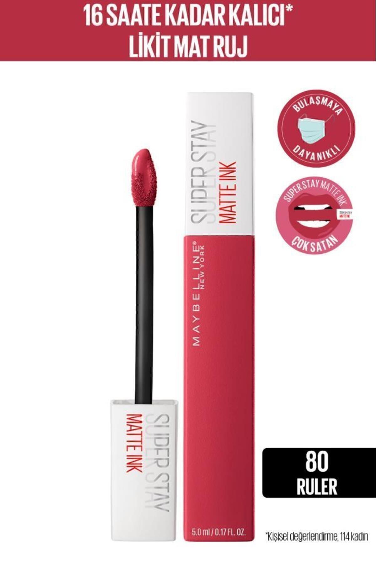 Maybelline New York Likit Mat Ruj - SuperStay Matte Ink Liquid Lipstick 80 Ruler 3600531469481