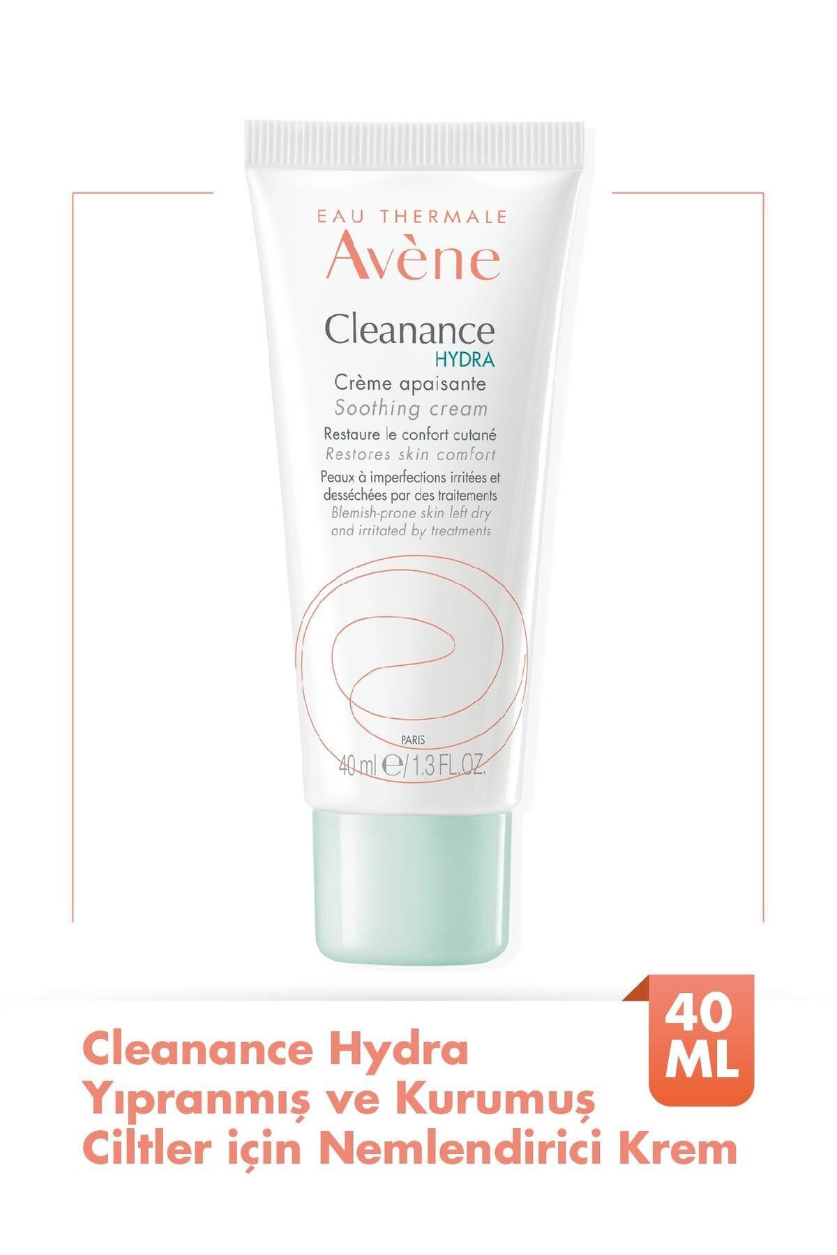 کرم مرطوب کننده Avene Cleanance Hydra برای حمایت از درمان های خشک کننده پوست آسیب دیده 40 میلی لیتر