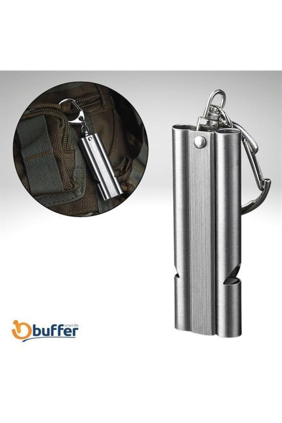 Buffer-®   Sos Emergency Survival Whistle Aluminum Whistle Keychain Camping Hiking Accessory Tools 4