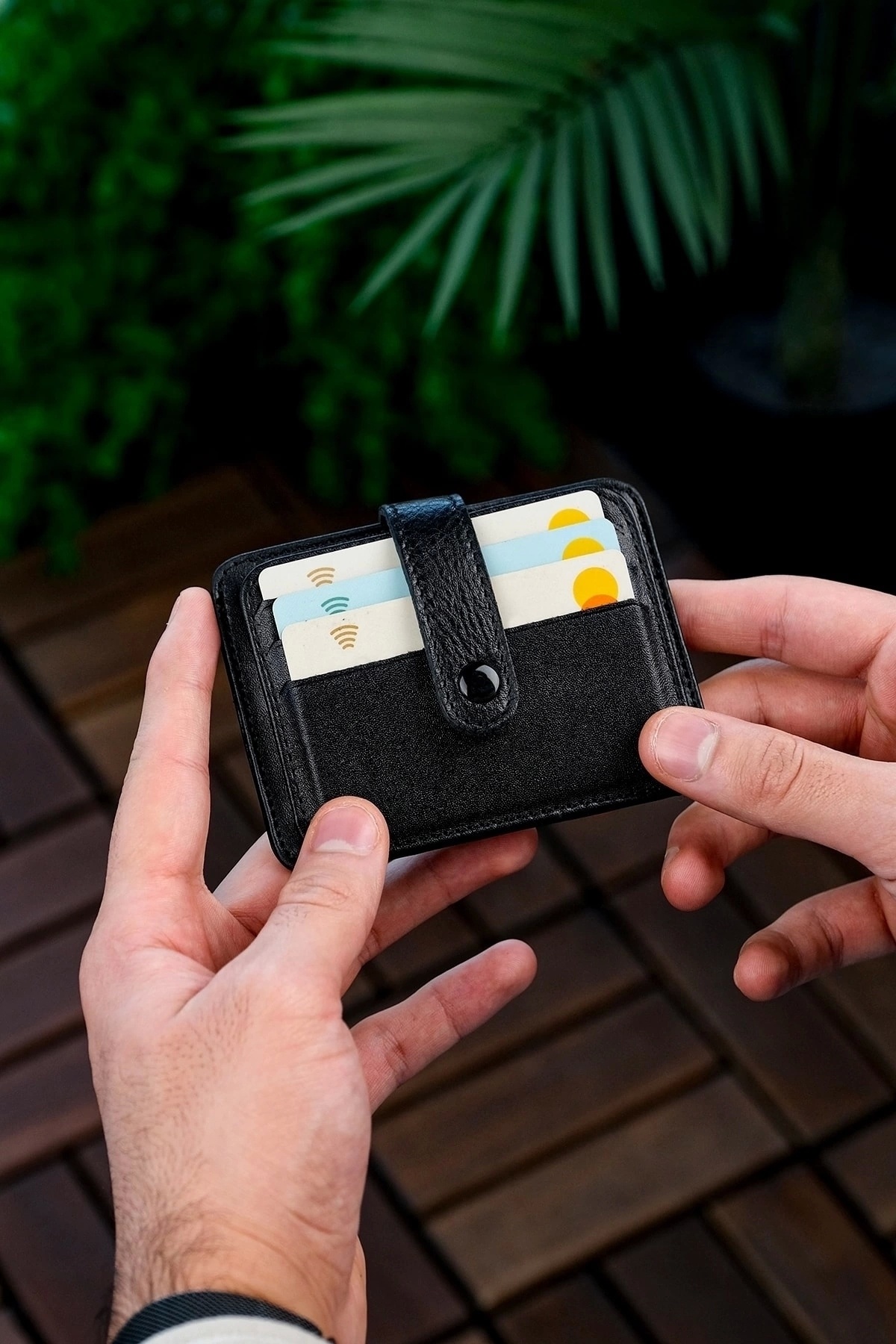 VANİLLA COLLECTİON-Original Genuine Leather Unisex Credit Card Holder Wallet Portfolio Super Slim Model Black 2