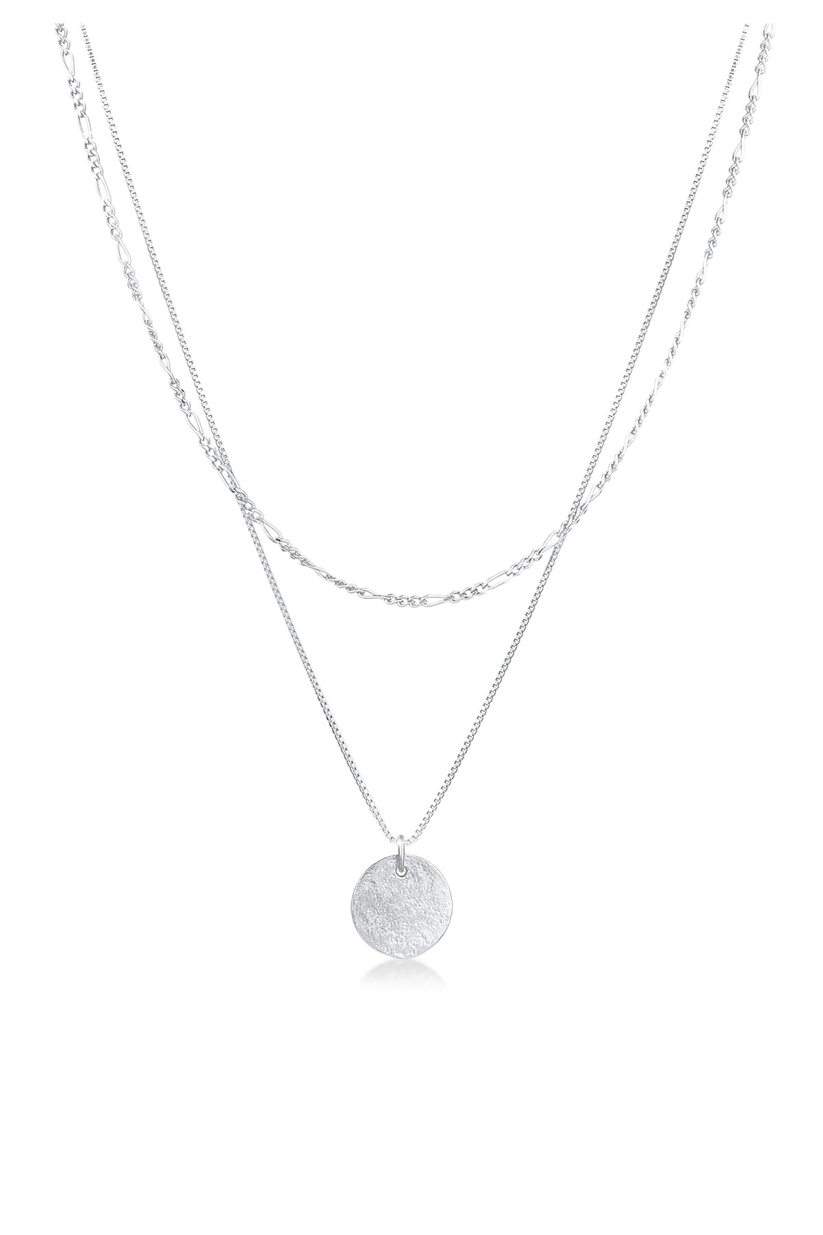 ELLI-Halskette Damen Layer Plate Anhänger Boho in 925 Sterling Silber 1