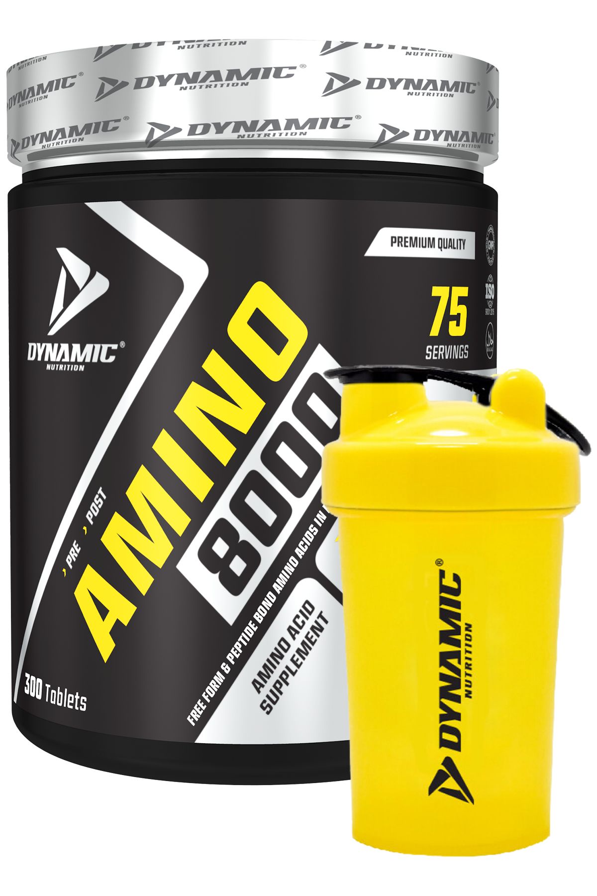 Dynamic Nutrition Amino 8000 - 300 Tablet - 75 Servis - Shaker Hediyeli - Amino Asit Tablet