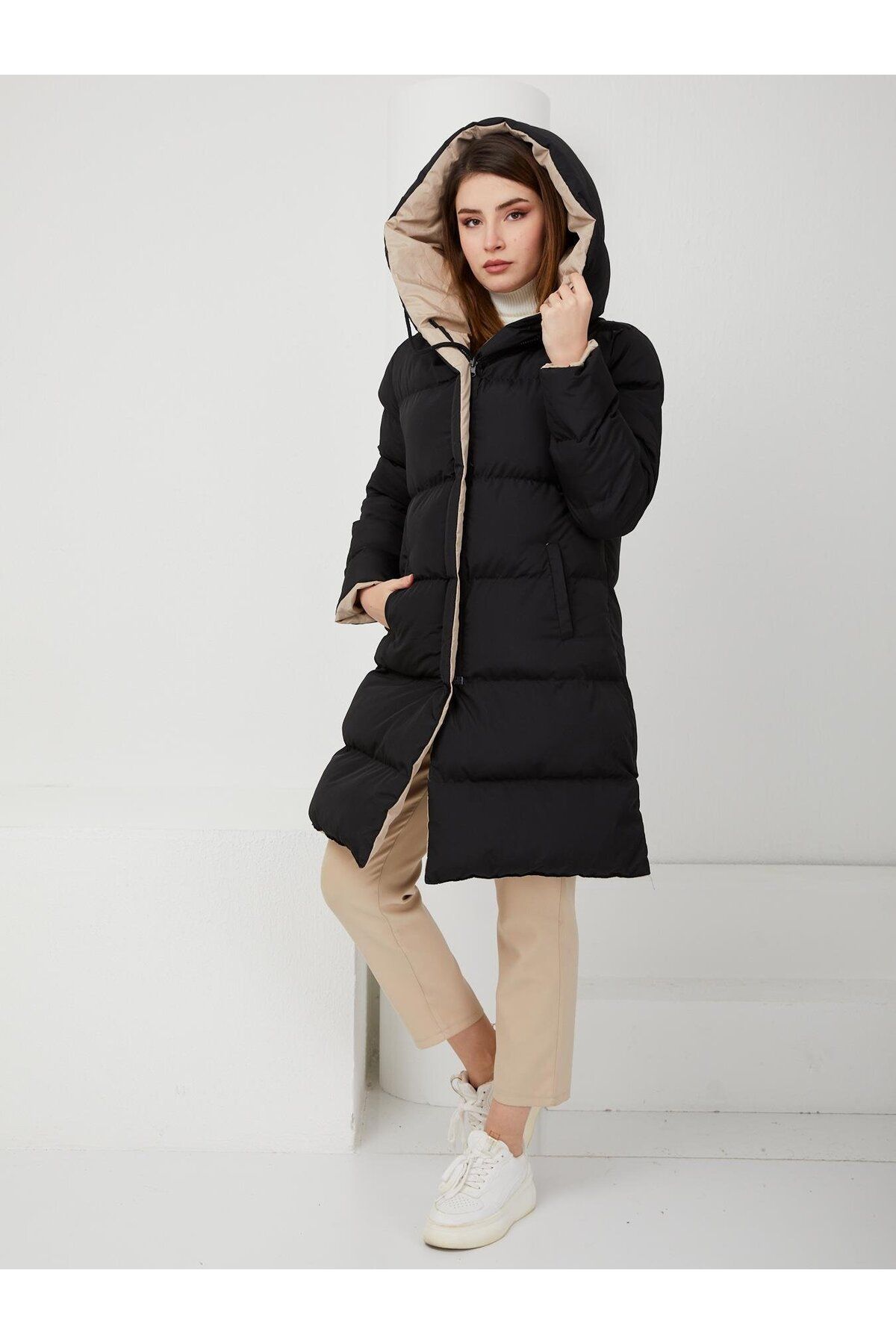 Olcay-Zweifarbige doppelseitige Pufferjacke mit Kapuze BLACK-STONE 5371 6