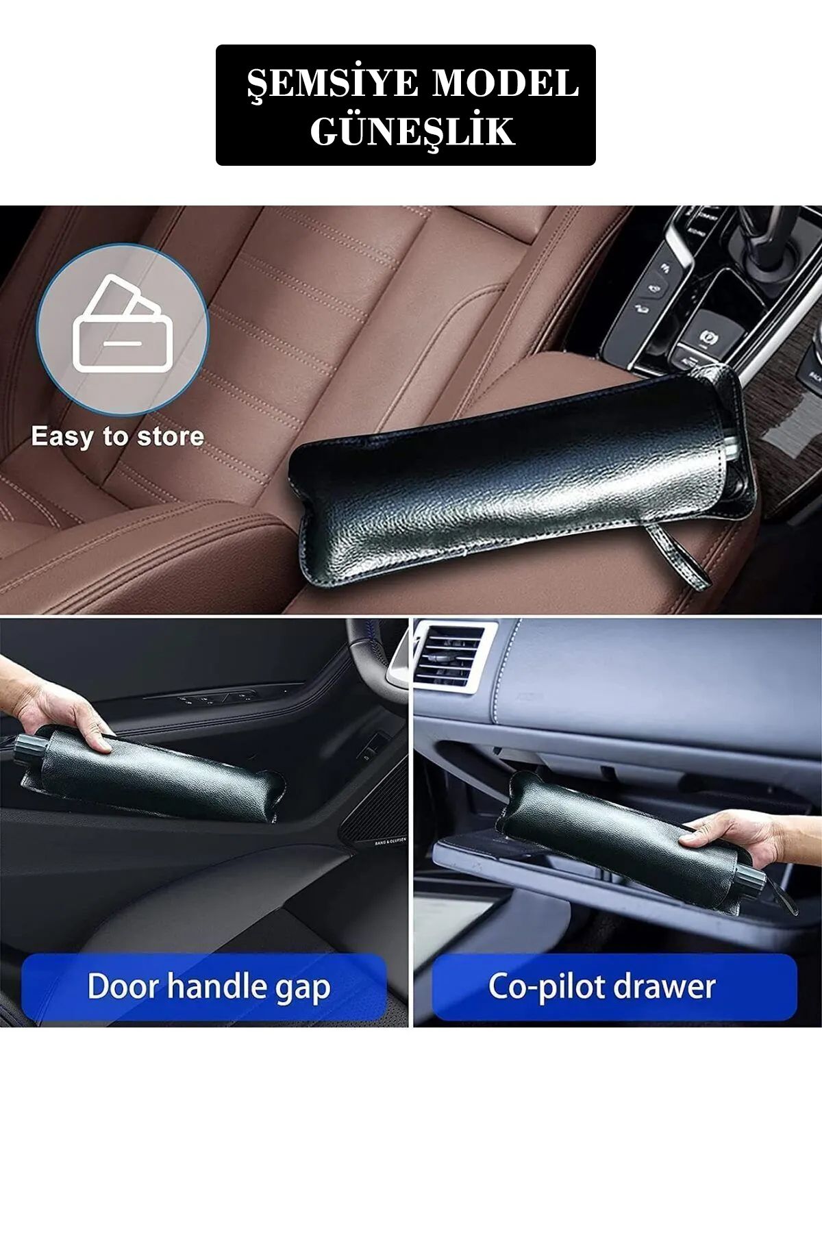 CONOCER-New Model Car Sun Shade Protector Umbrella Auto Front Windshield Sunshade with Rear View Mirror Baffle 140*80cm 6