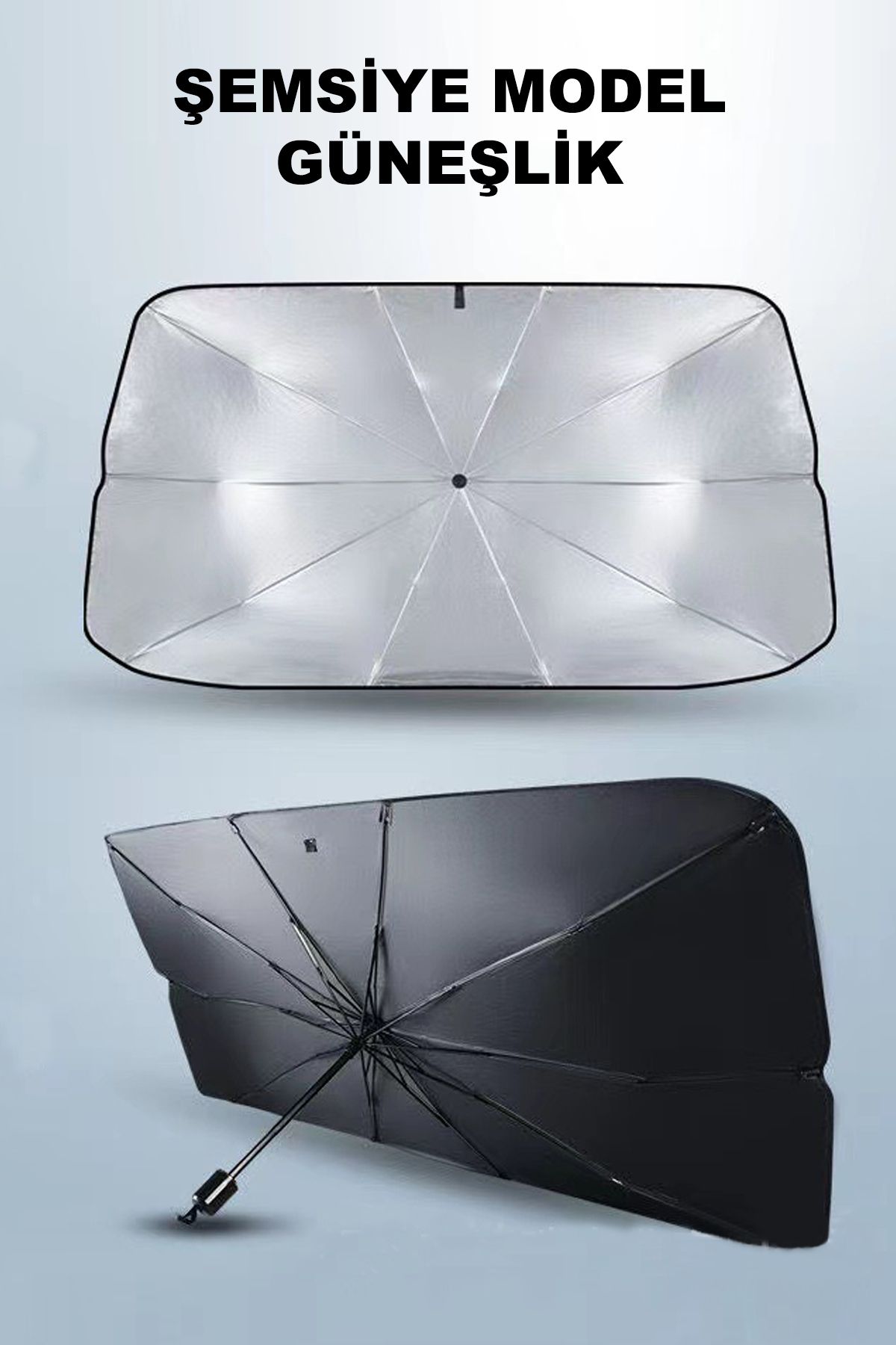 CONOCER-New Model Car Sun Shade Protector Umbrella Auto Front Windshield Sunshade with Rear View Mirror Baffle 140*80cm 3
