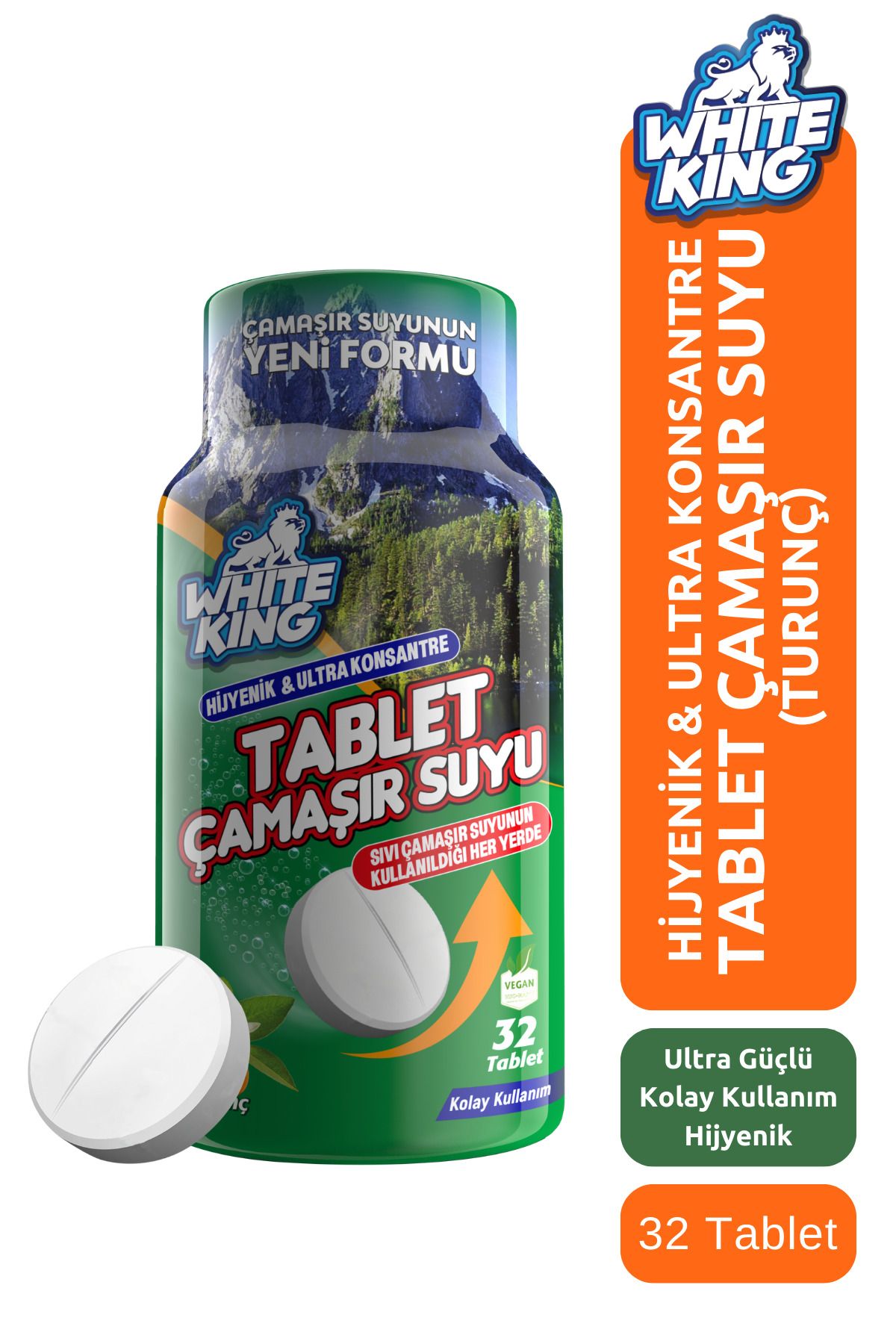 White King Çamaşır Suyu Tableti Hijyenik Ultra Konsantre 32 Tablet Turunç