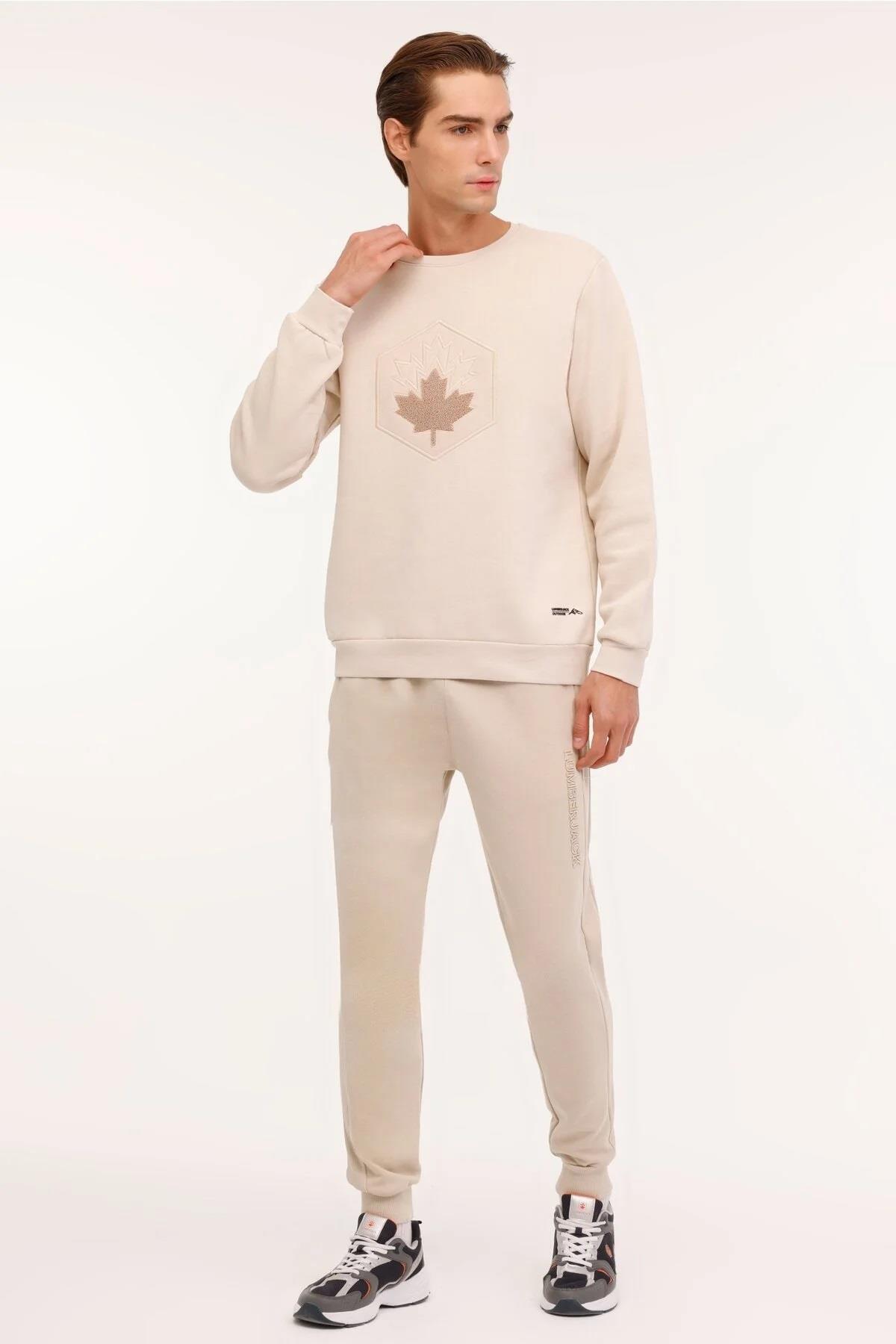 lumberjack-Ανδρική φούτερ ML GRASS 22URB2045 4PR Beige Color 3