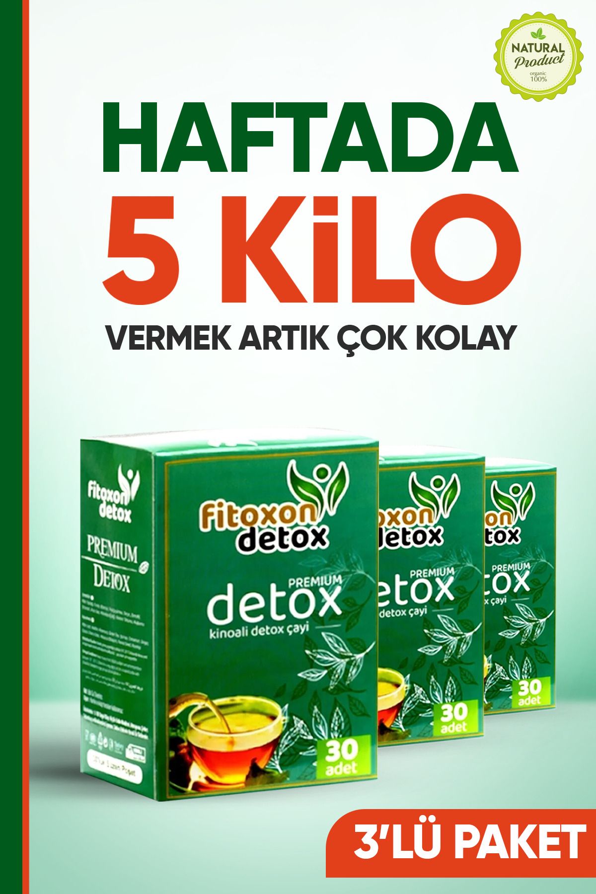 FİTOXON DETOX Zayıflama1 Kilo Verme Tok Kalma Bitki Çayı Detox Form Çay-diyette Destek (45 GÜNLÜK ORİJİNAL)