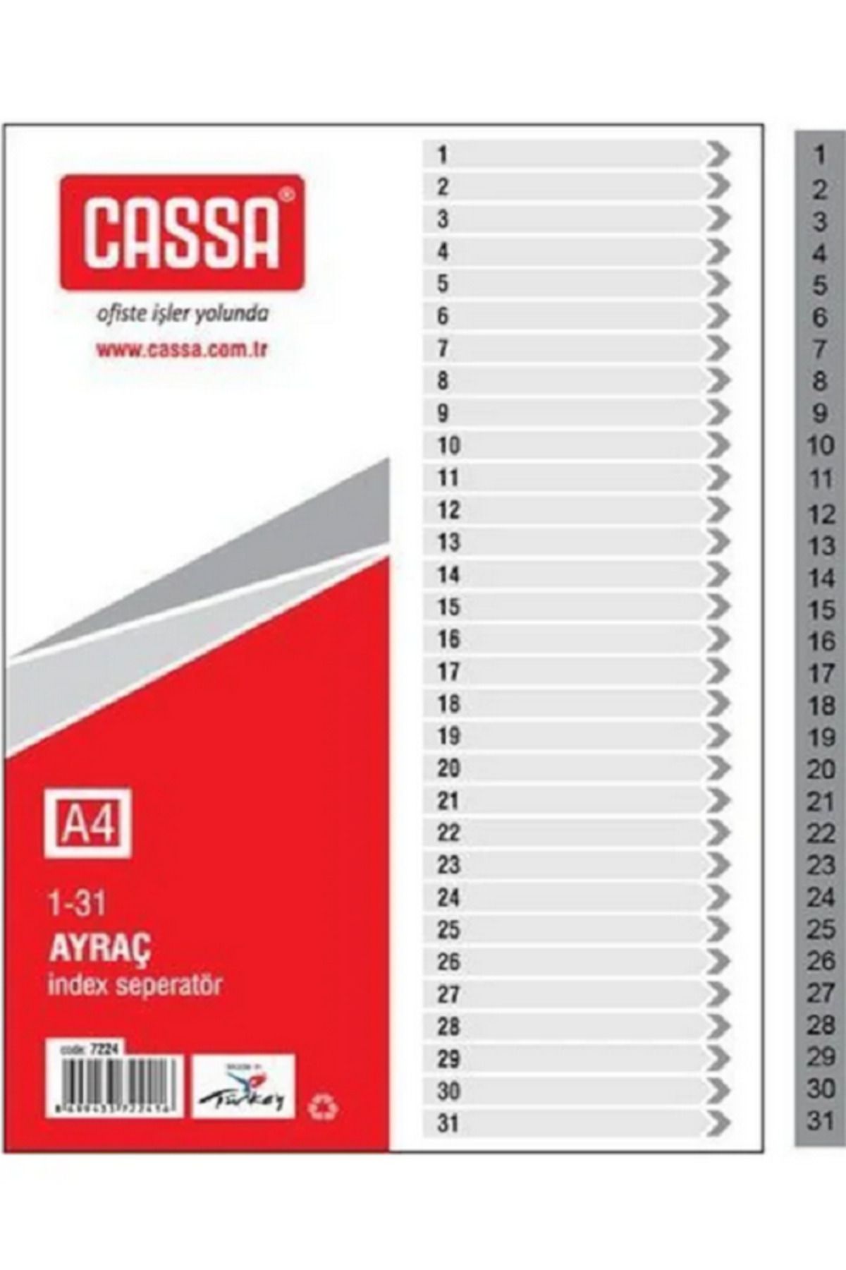 Cassa Seperatör 1-31 Rakam 7224