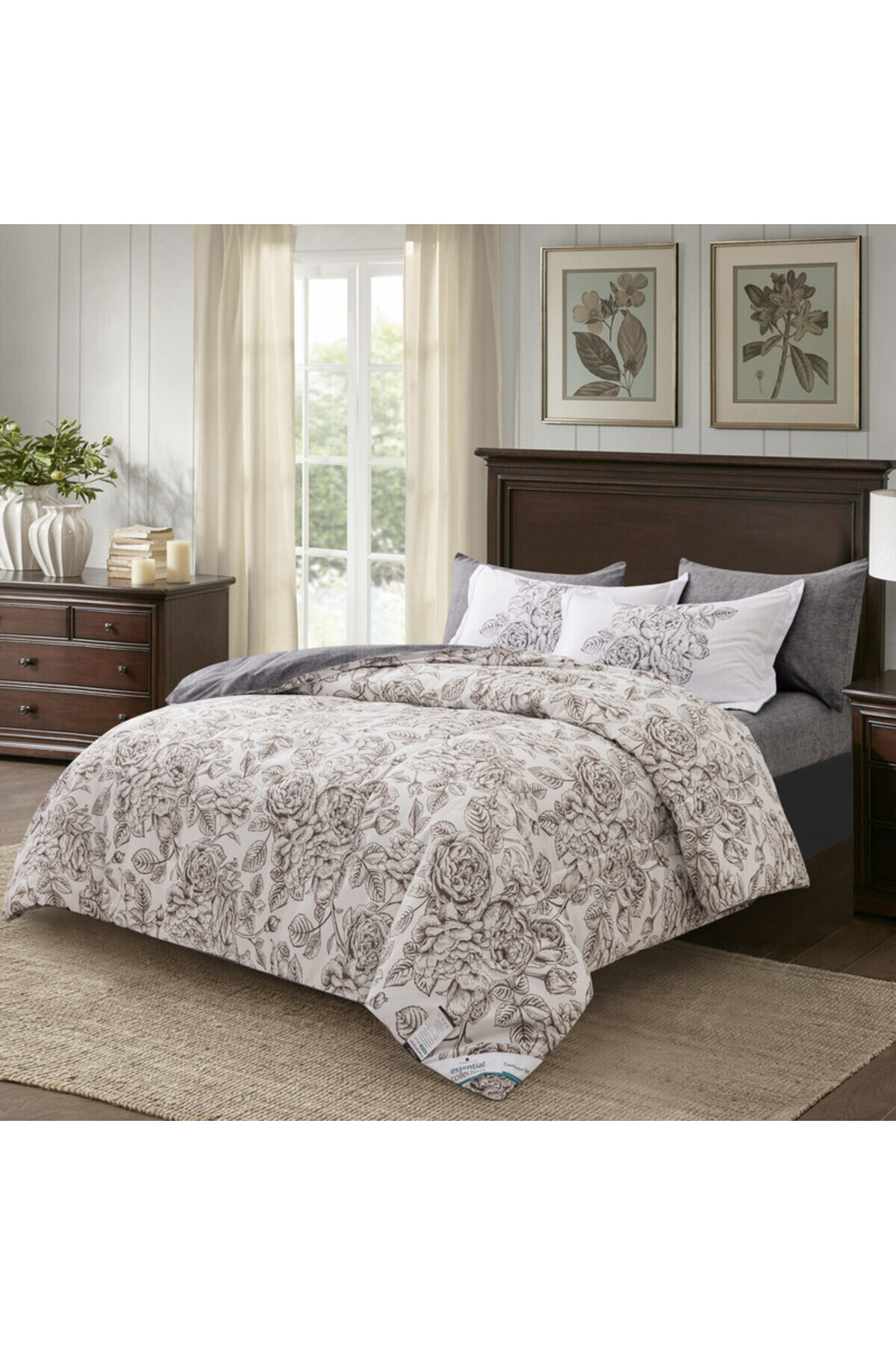 Donetella-Lightweight Printed Bedding Comforter Set, 4 Pcs Single Size Fits 170x230 Cms 2