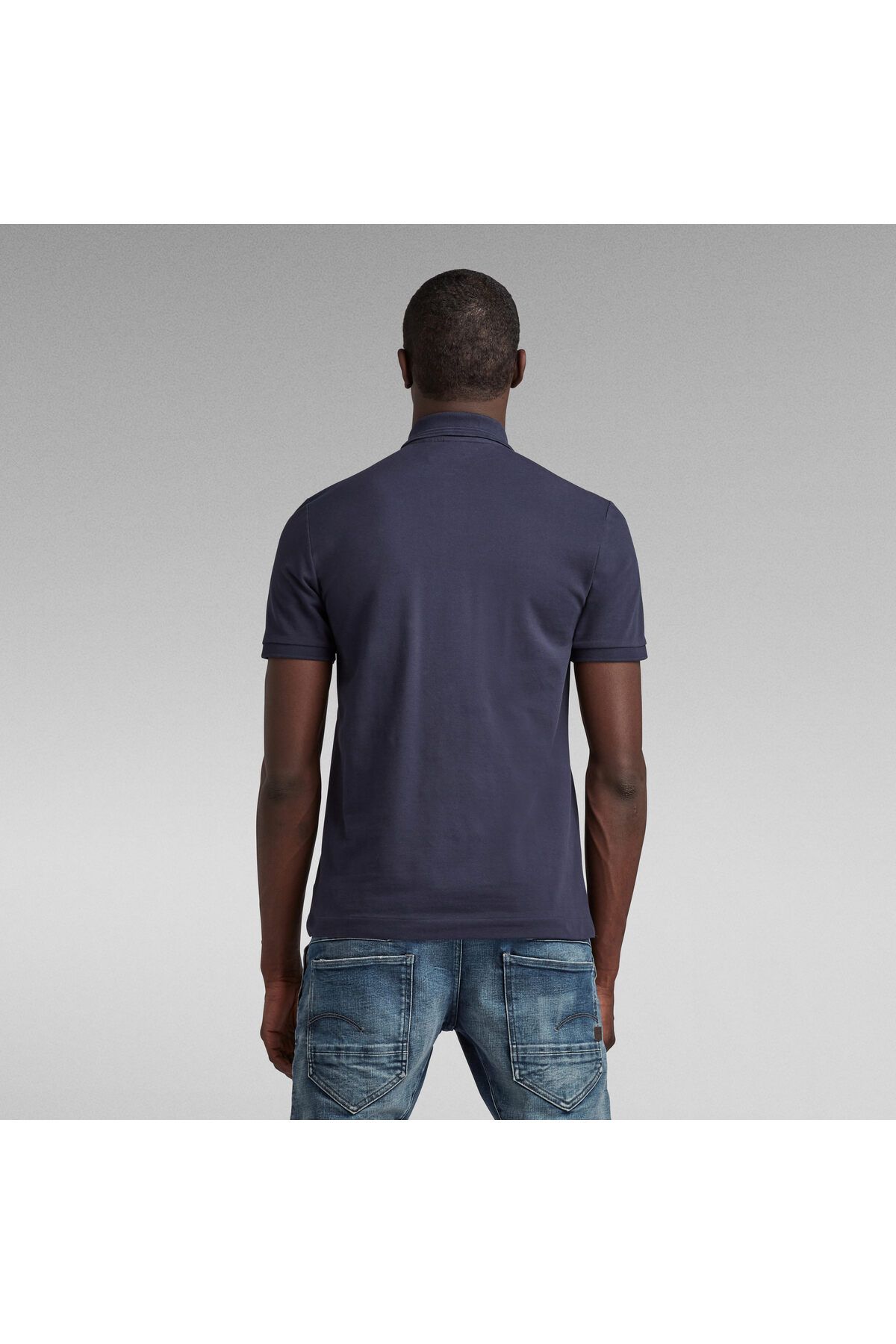 تی شرت یقه پولو آبی مردانه G STAR RAW چوگان اورجینال G-STAR RAW