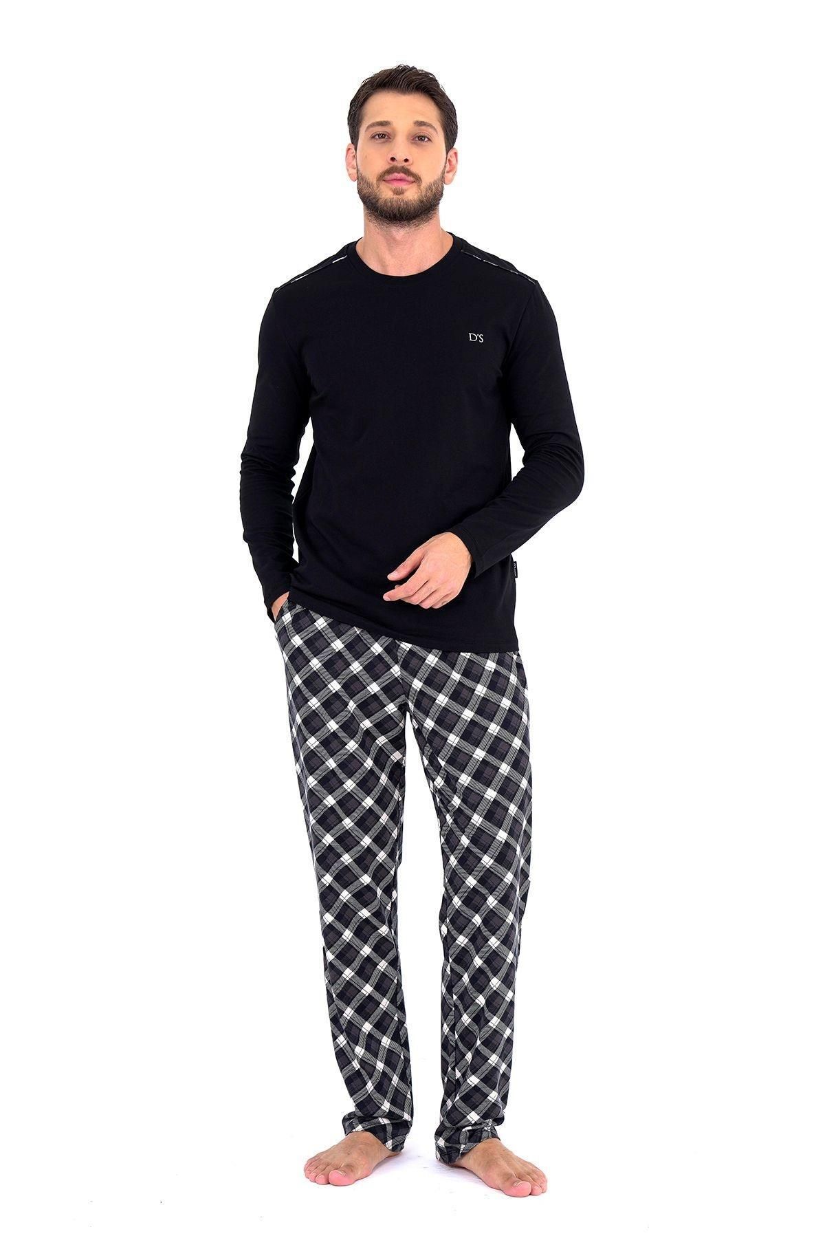 D'S Damat Ds Damat Erkek Ekose Desen Biyeli Pijama Takımı DS2509K