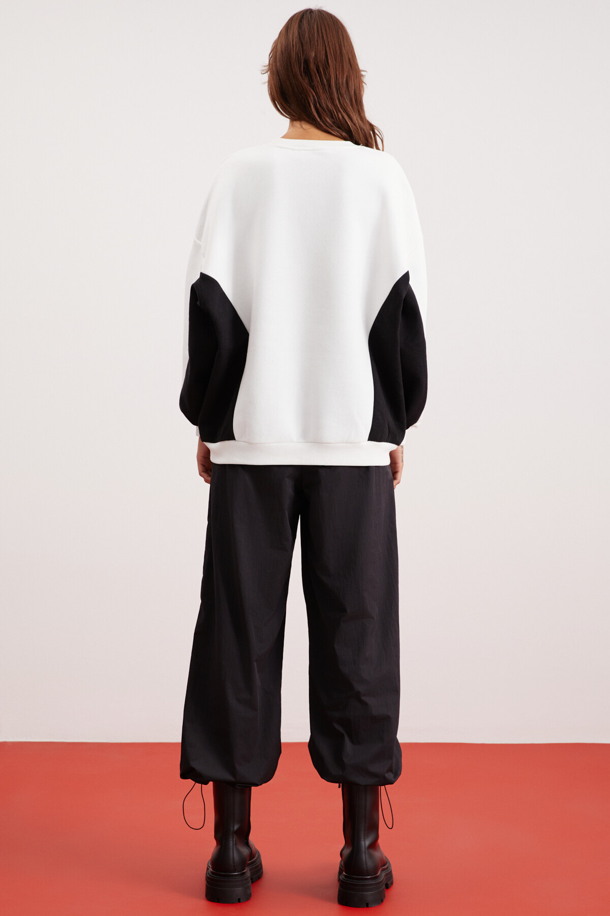 GRIMELANGE  IONESCU Kadın İçi Polarlı Yumuşacık Beyaz Sweatshirt - Görsel 4