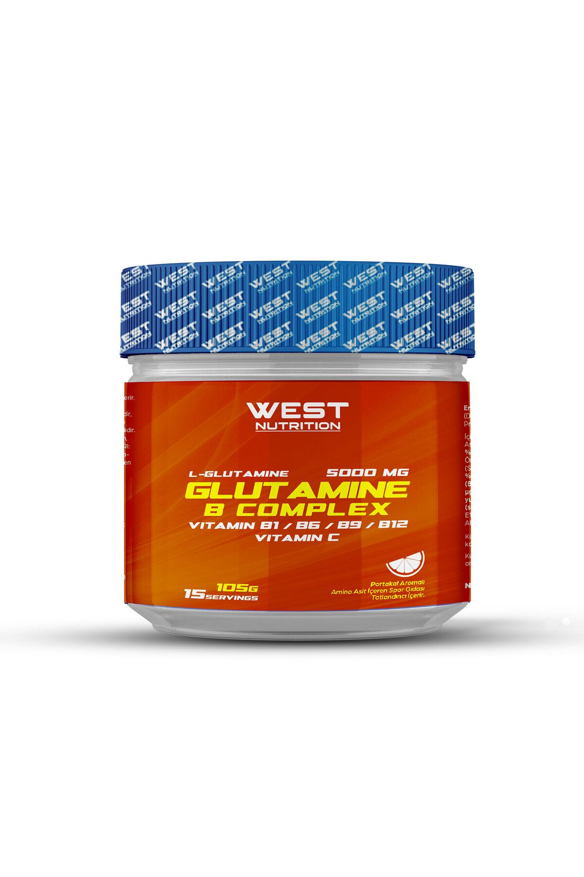 West Nutrition L-Glutamin Vitamin B Kompleks 105 gr 15 Servis Portakal Aromalı