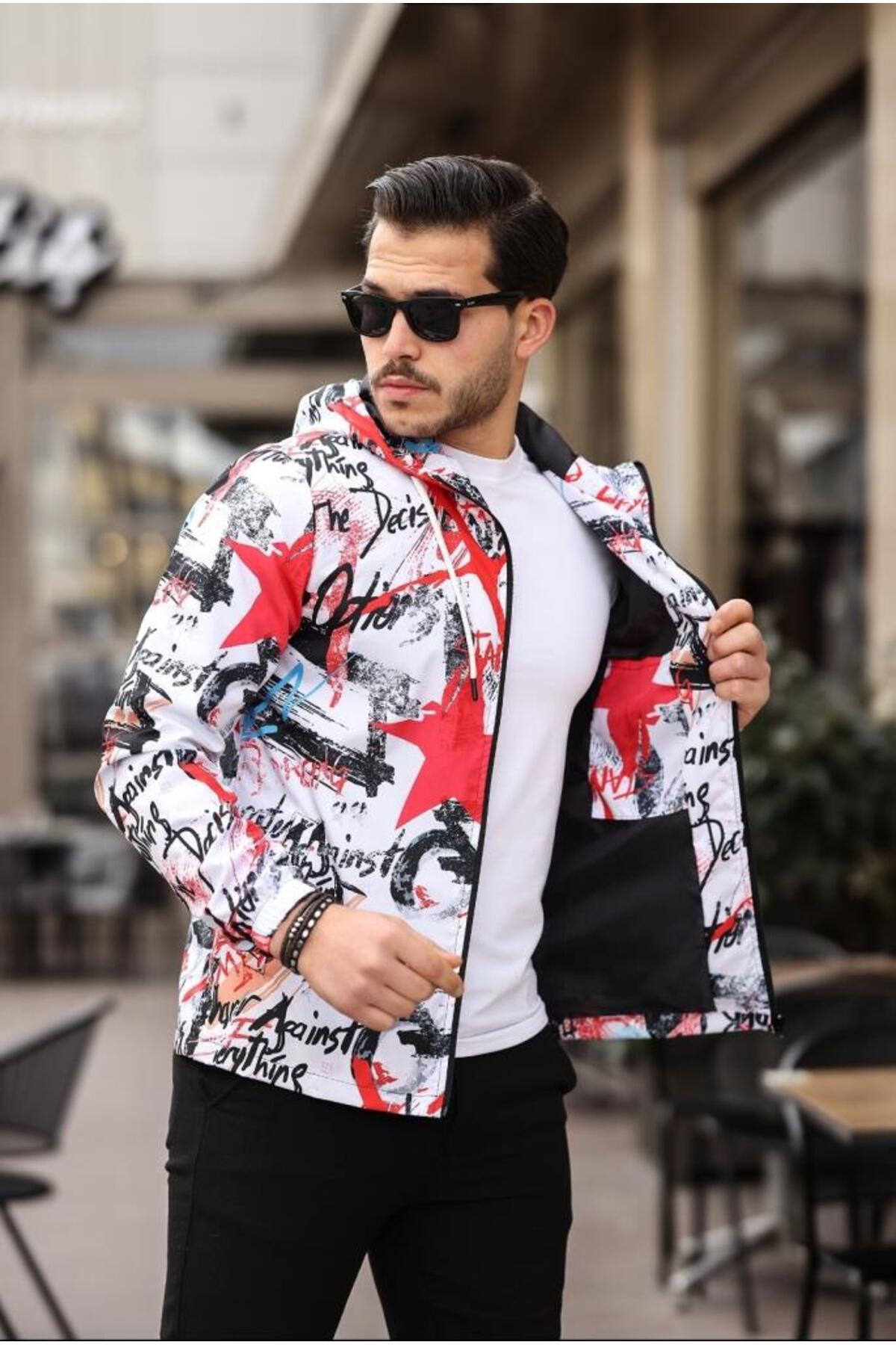Beyaz Renk Yazı Baskılı Spor Model Kumaş Mont — مشکی TRGW5U5F6V — تصویر 4 از 6